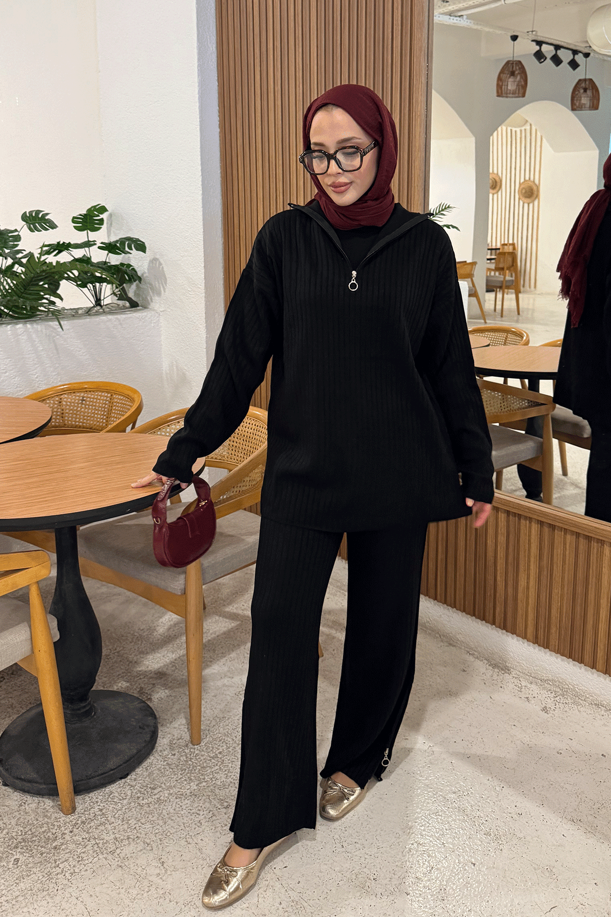 FERMUARLI TRIKO TAKIM 9-2896 - SİYAH