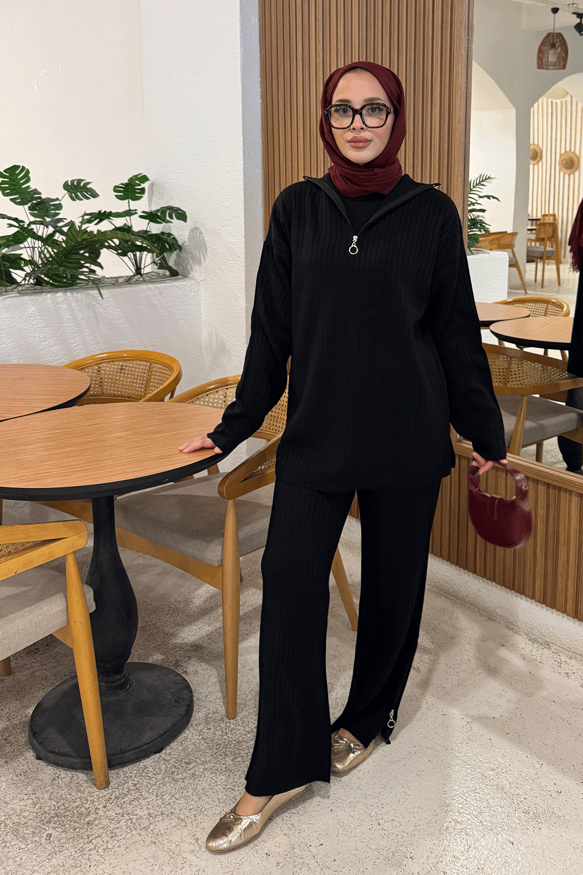 FERMUARLI TRIKO TAKIM 9-2896 - SİYAH