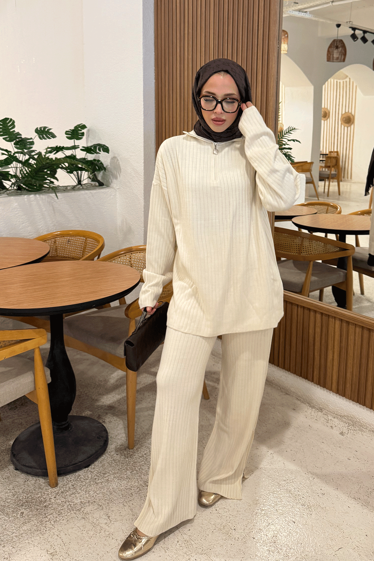 FERMUARLI TRIKO TAKIM 9-2896 - BEJ