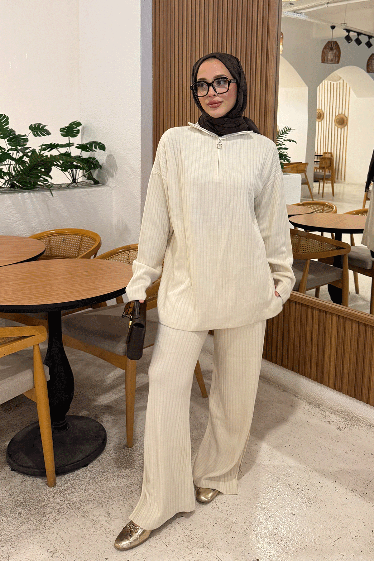 FERMUARLI TRIKO TAKIM 9-2896 - BEJ