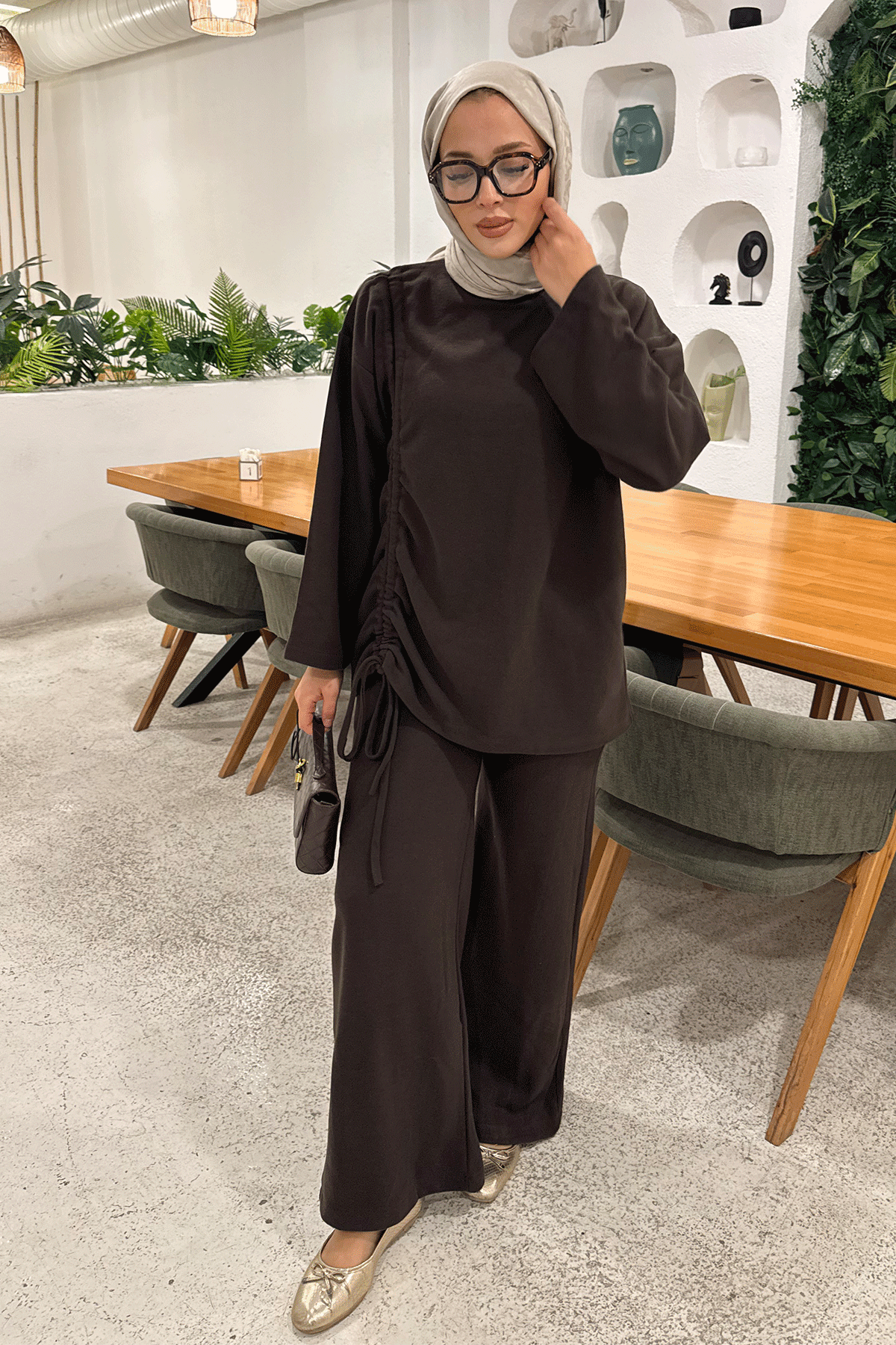 BİYELİ SELENİK TAKIM 9-52834 - KAHVERENGİ