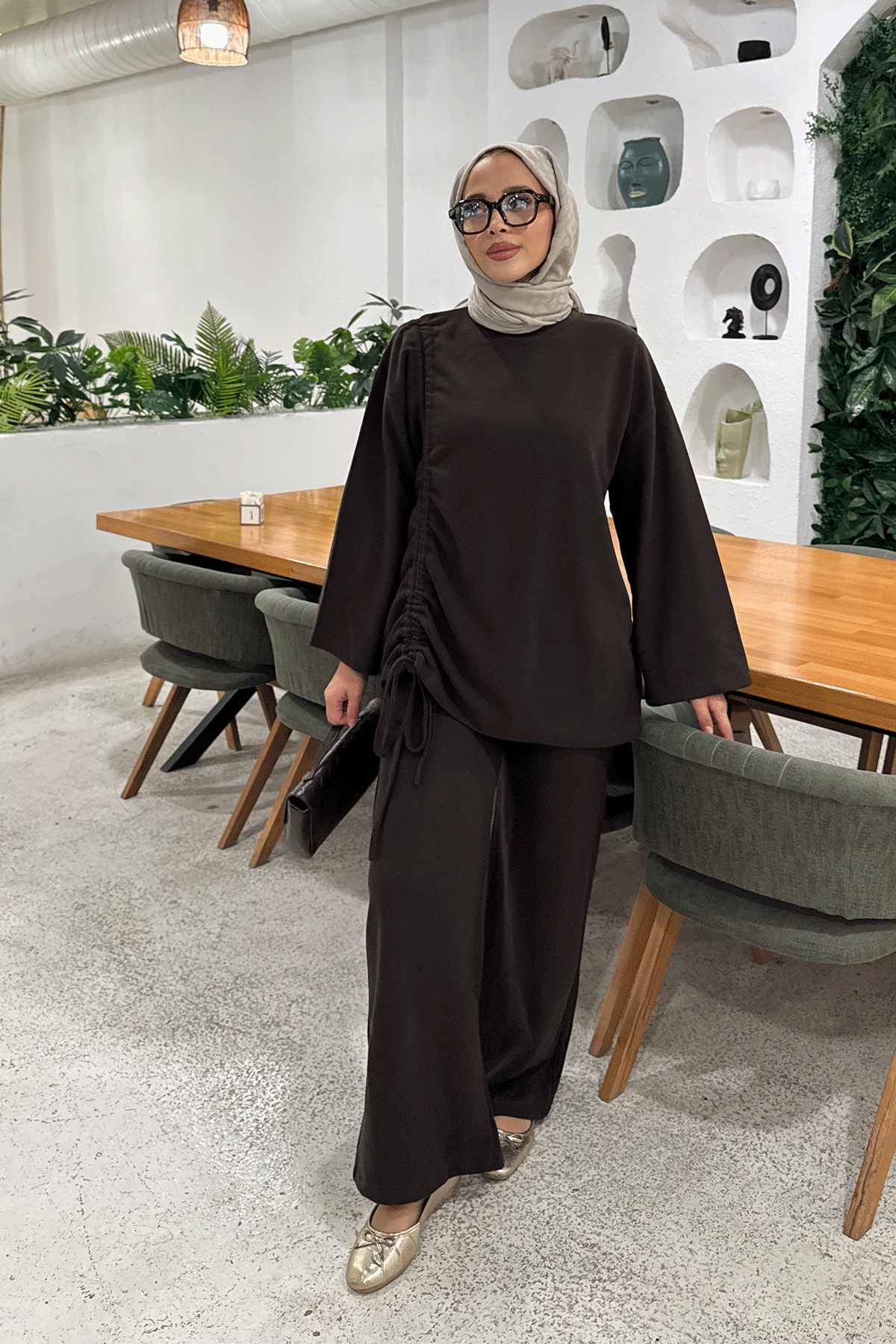 BİYELİ SELENİK TAKIM 9-52834 - KAHVERENGİ