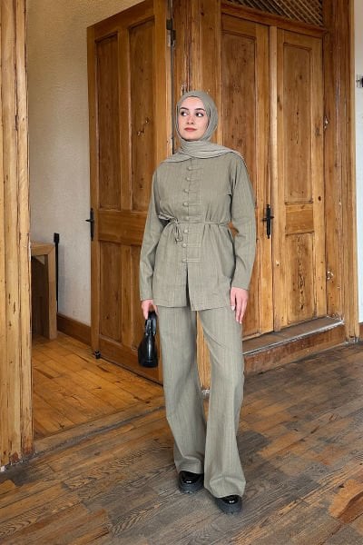 KETEN DÜGMELİ TAKIM 31-3318 - HAKİ