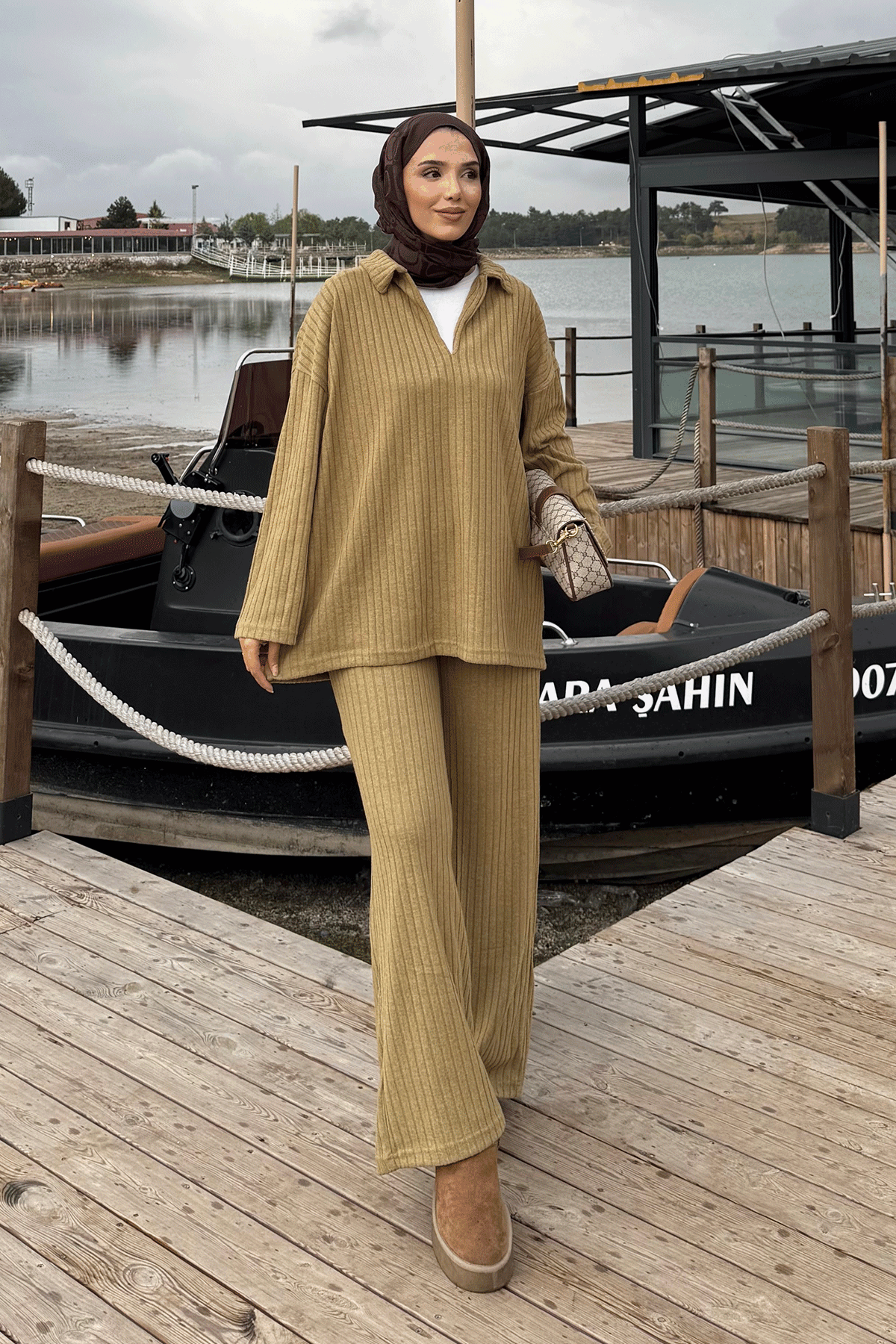 V YAKA TRİKO TAKIM 9-52857 - HAKİ YEŞİL