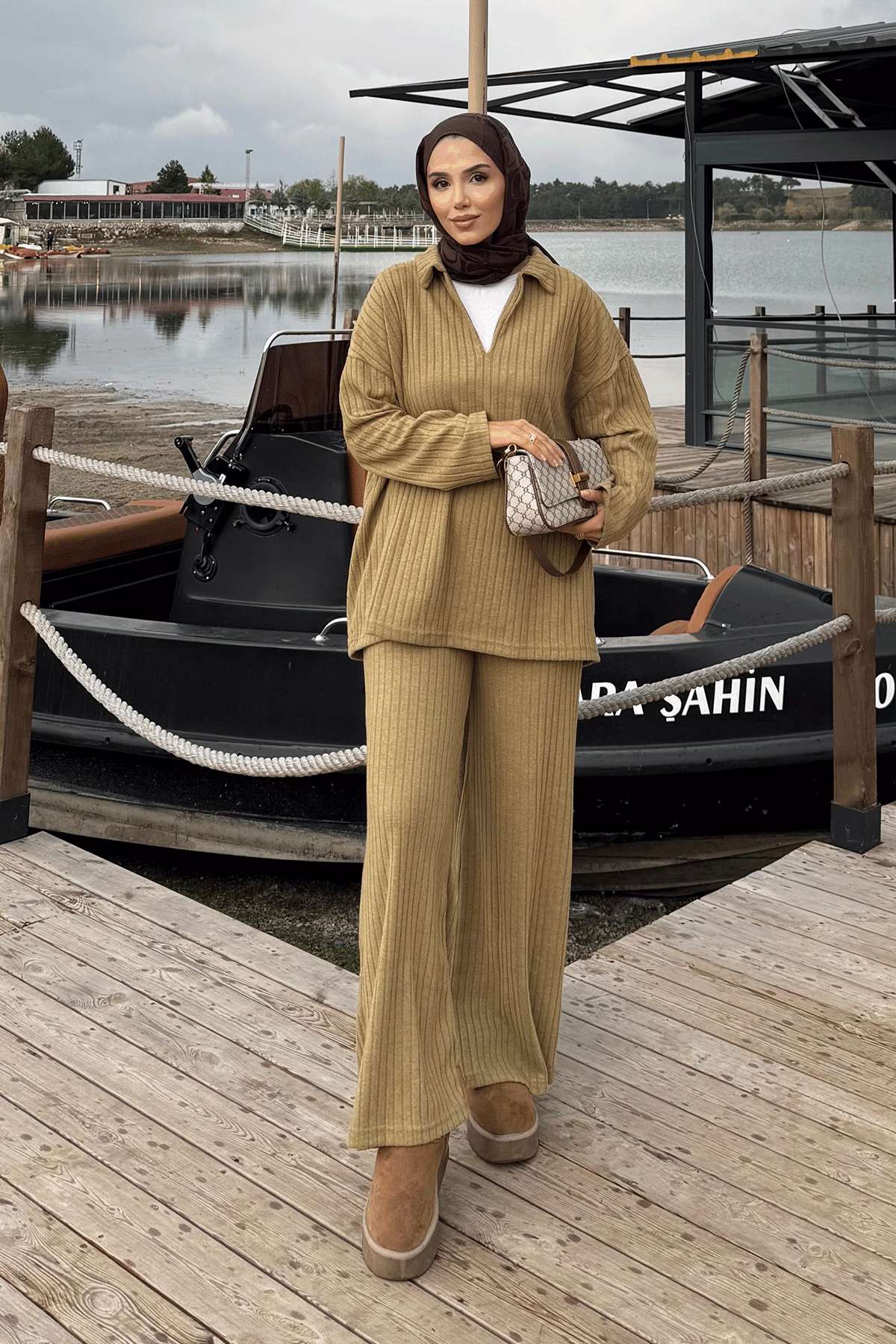 V YAKA TRİKO TAKIM 9-52857 - HAKİ YEŞİL