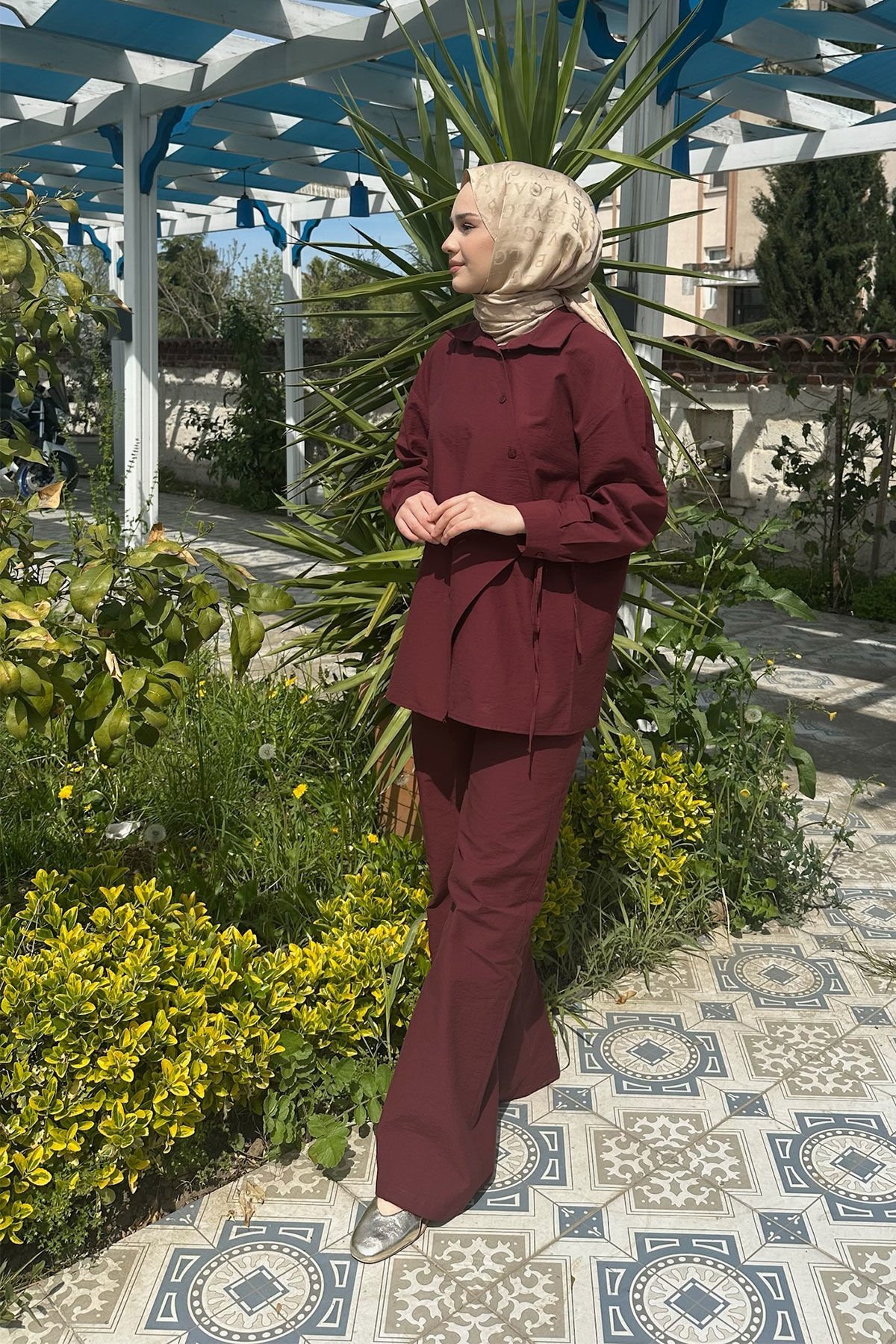 DÜGMELİ BAGLAMALI TAKIM 31-2250 - BORDO