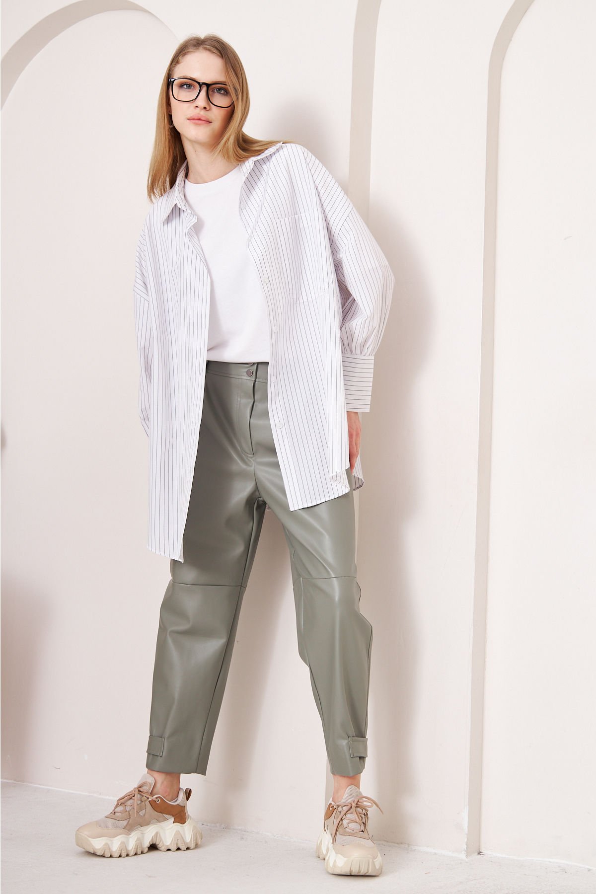 Deri Pantolon 4-6616 - HAKİ YEŞİL