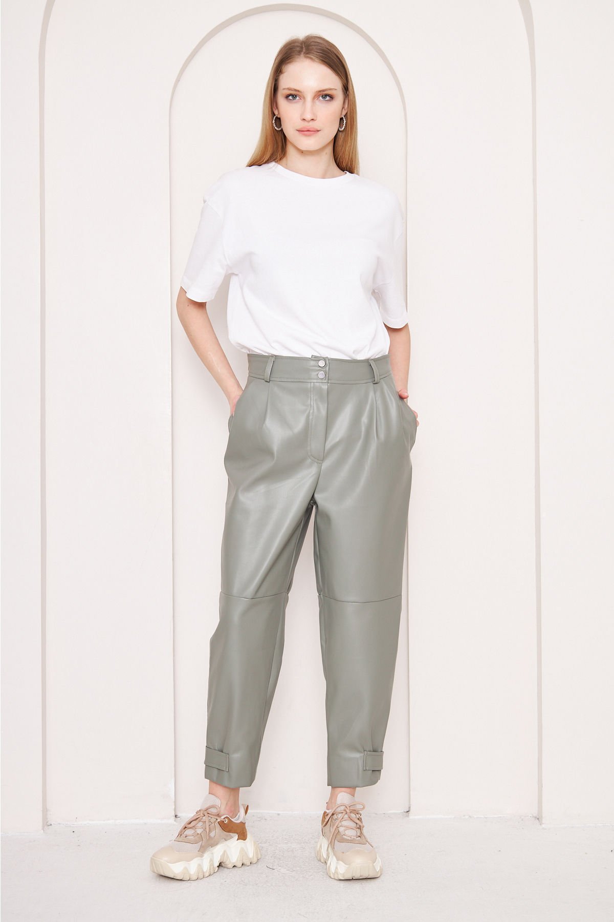 Deri Pantolon 4-6616 - HAKİ YEŞİL