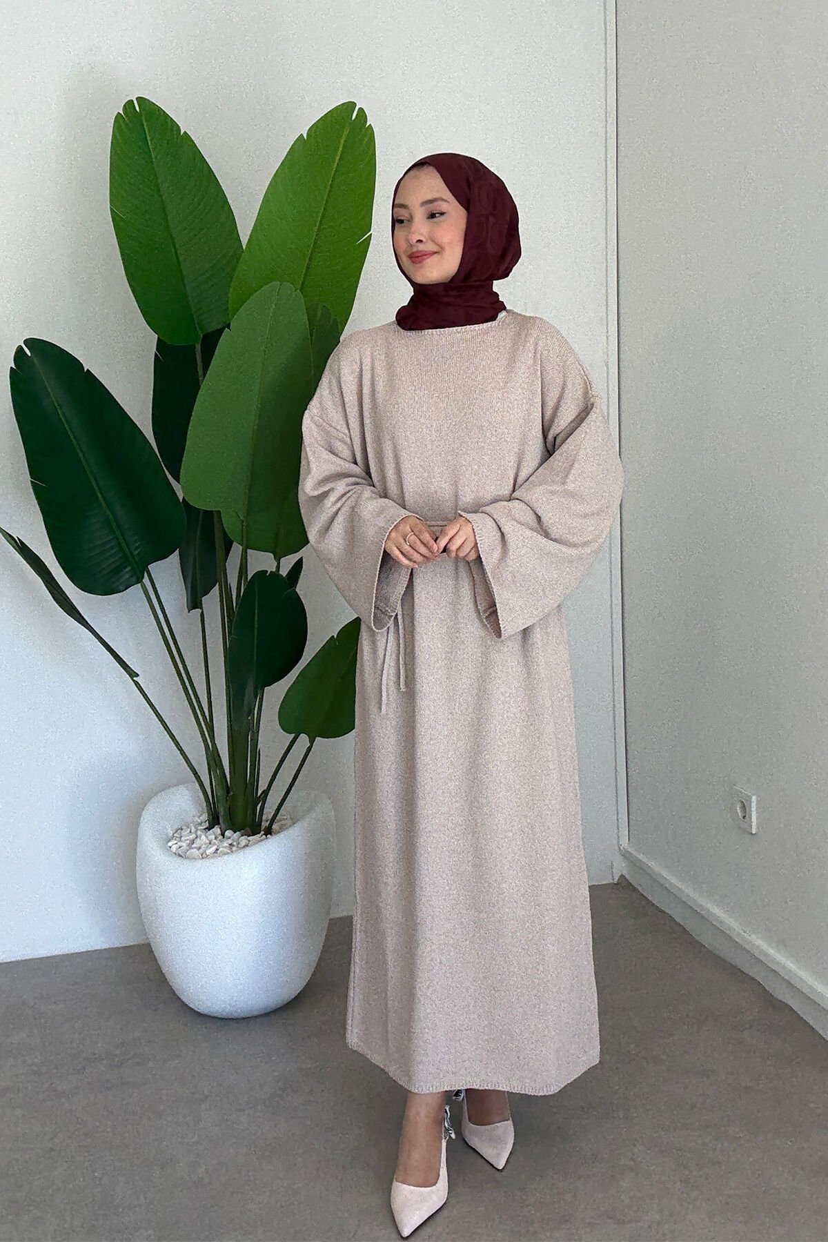 CRAS TRİKO ELBİSE 67-1903 - BEJ