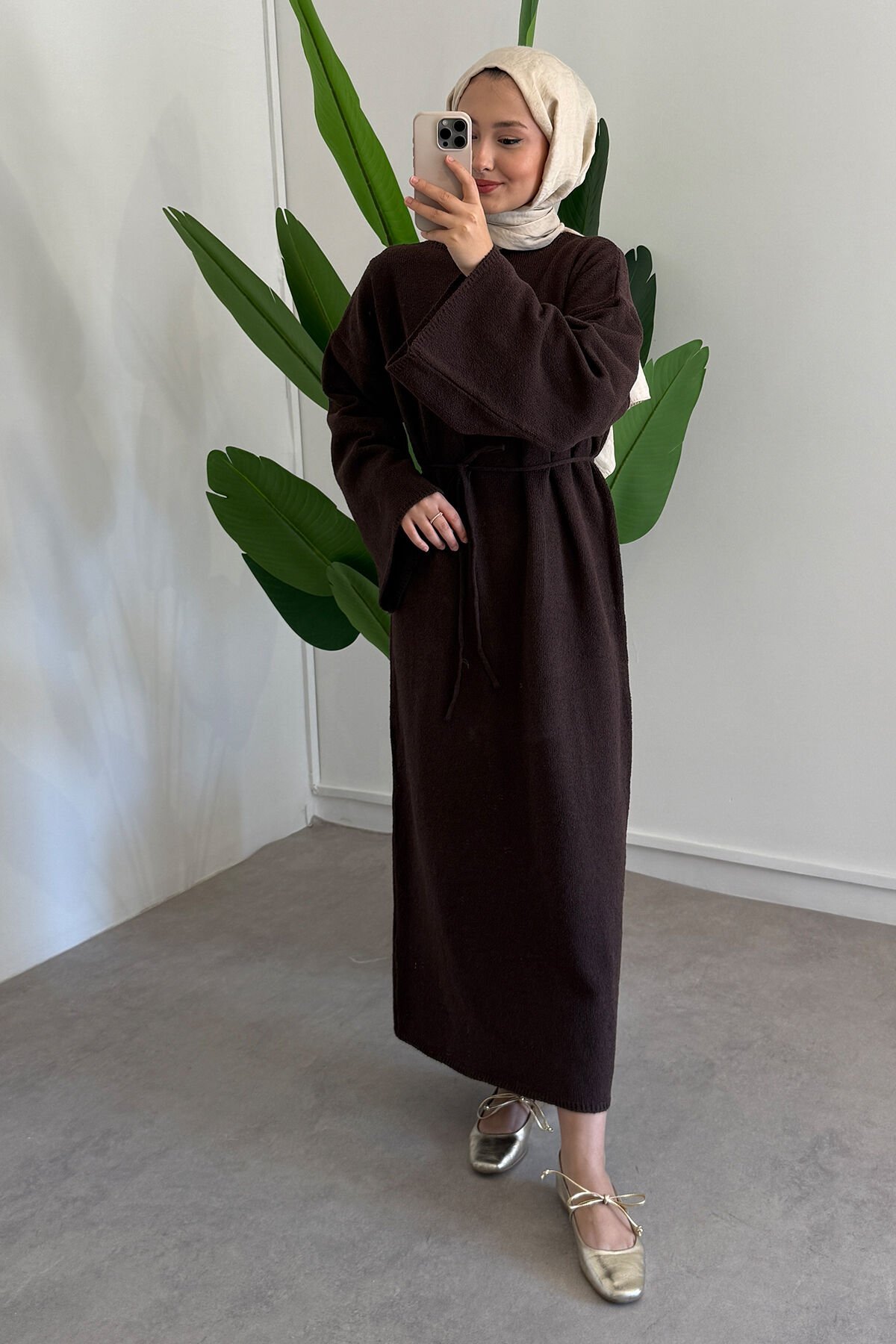 CRAS TRİKO ELBİSE 67-1903 - KAHVERENGİ