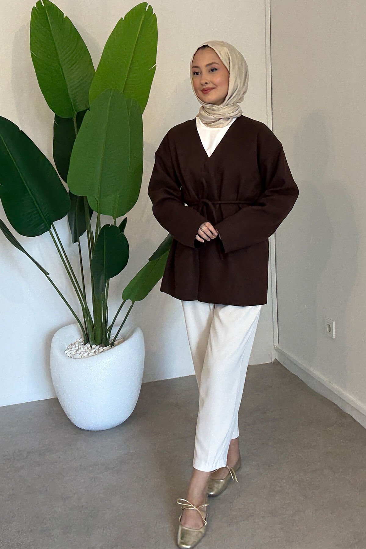 KAŞE CEKET 67-1339  - KAHVERENGİ