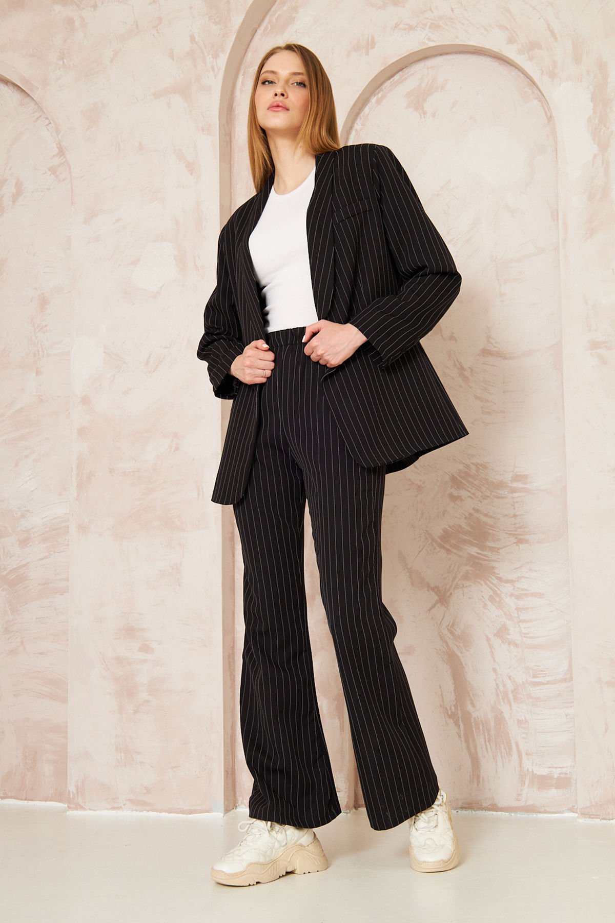 Çizgili Takım 4-6628 - SİYAH