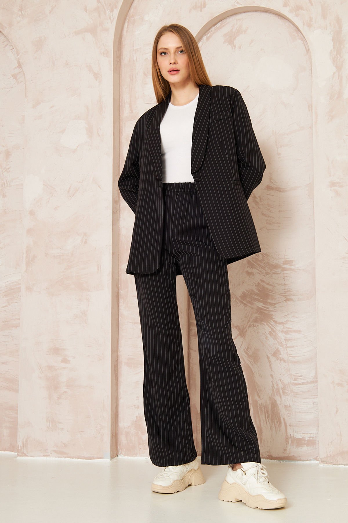 Çizgili Takım 4-6628 - SİYAH