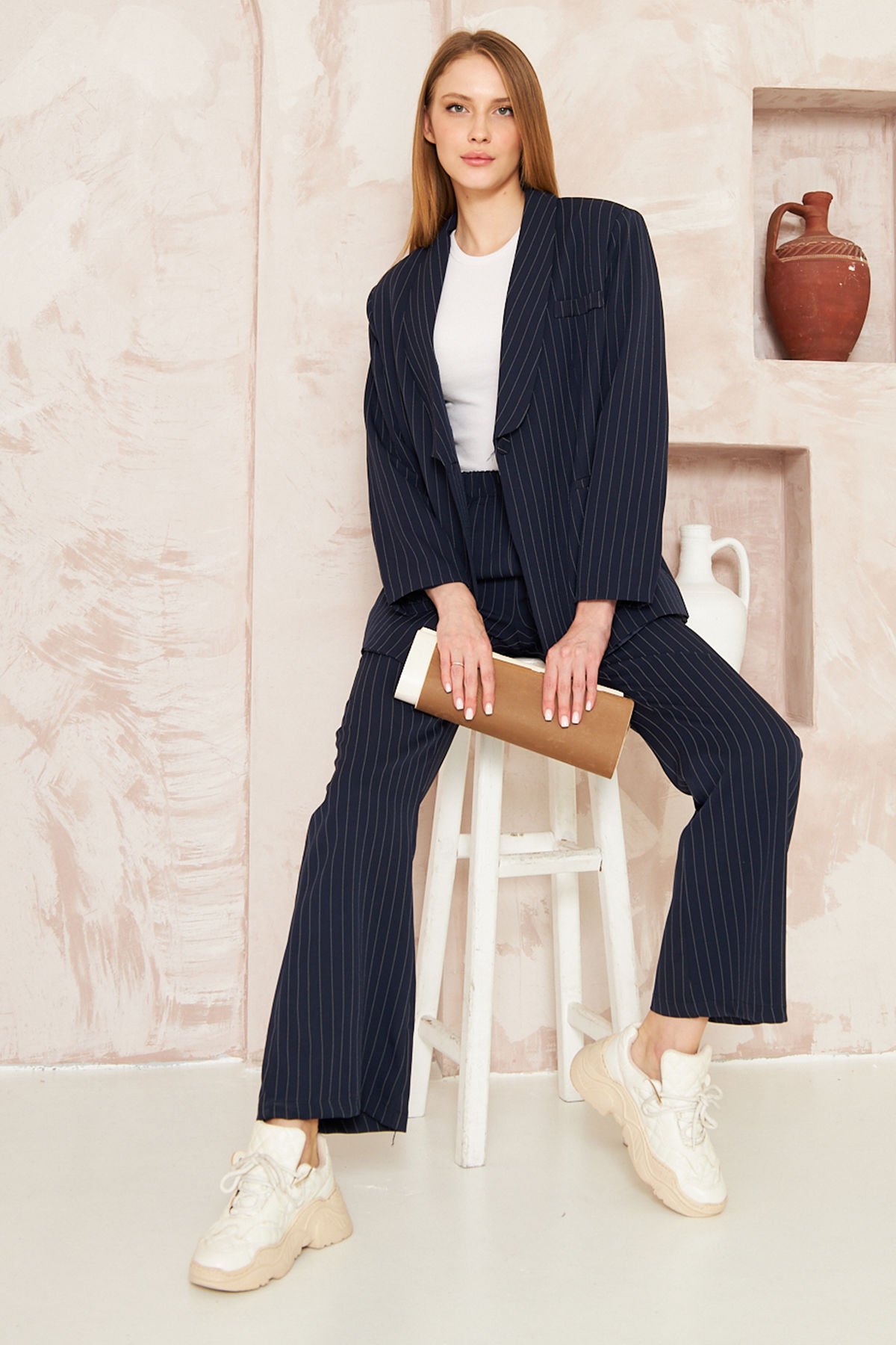 Çizgili Takım 4-6628 - LACİVERT