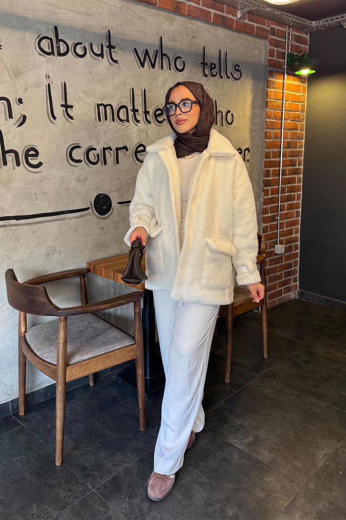 PELUŞ FERMUARLI MONT 50-5535 - EKRU