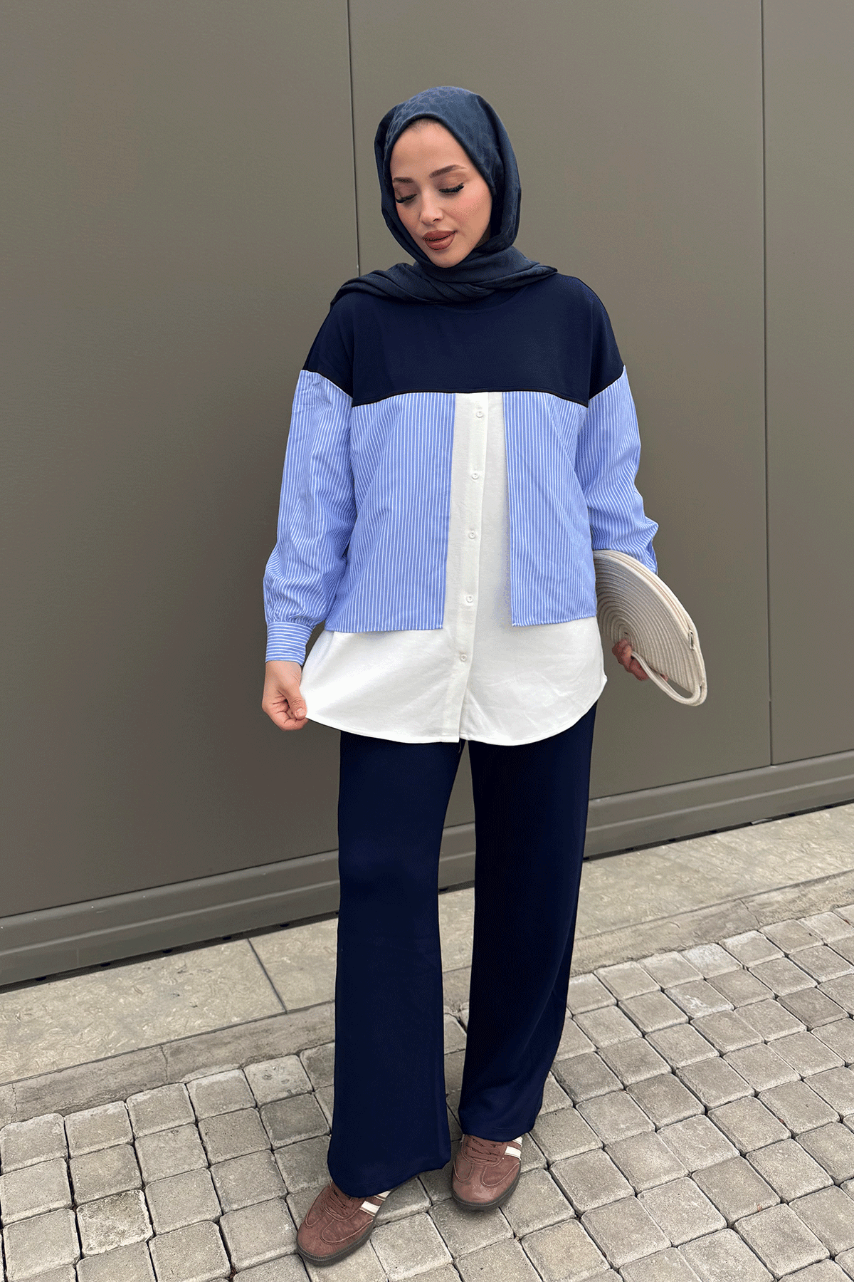 GARNİ DETAYLI TAKIM 44-3079 - LACİVERT