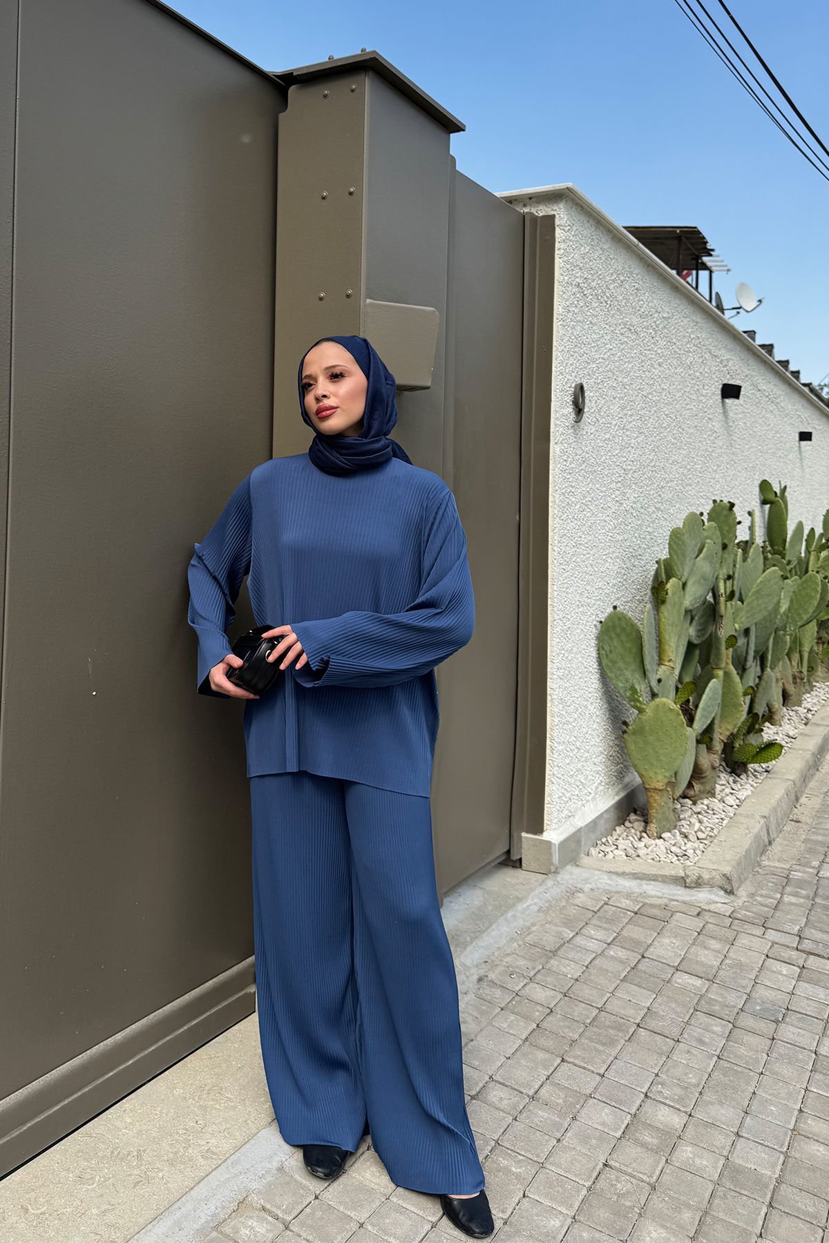 PLİSELİ TAKIM 9-51837 - İNDİGO