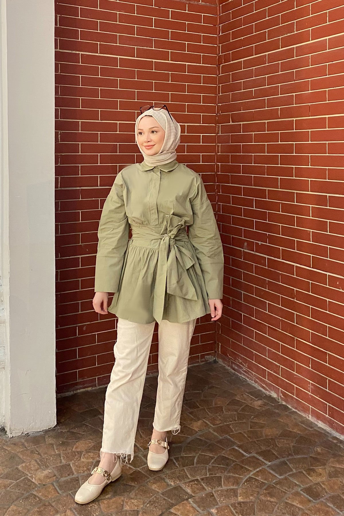 BAGLAMALI TUNIK 31-3304- HAKİ YEŞİL