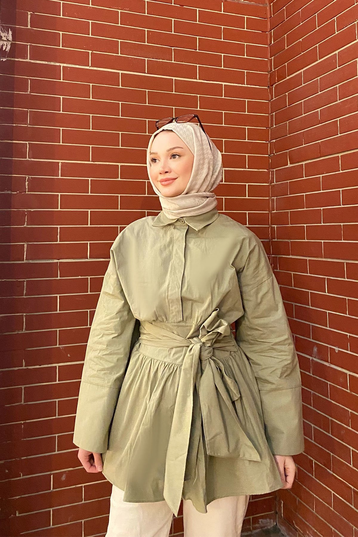 BAGLAMALI TUNIK 31-3304- HAKİ YEŞİL