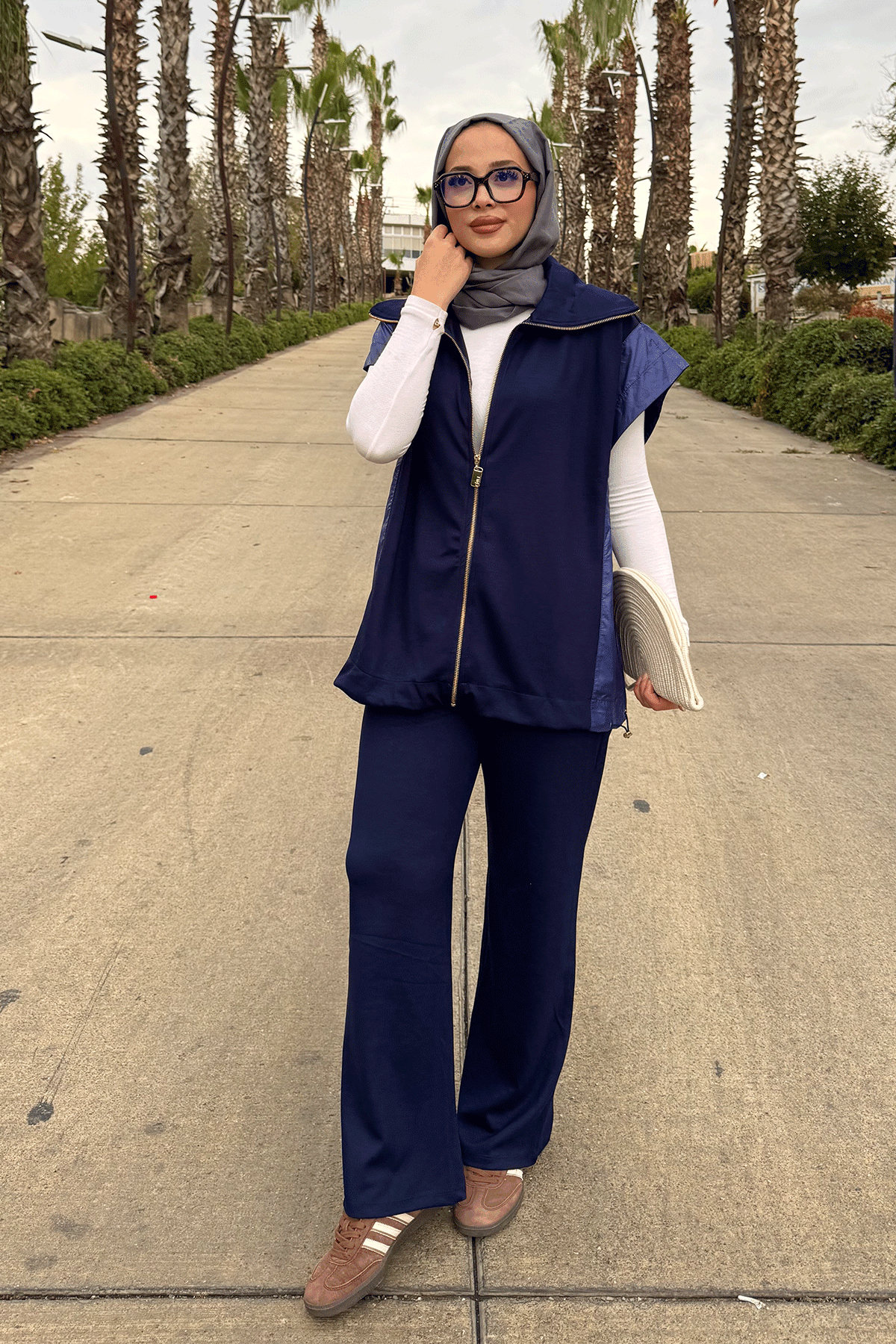 GARNİ DETAYLI YELEK TAKIM 44-3063 - LACİVERT