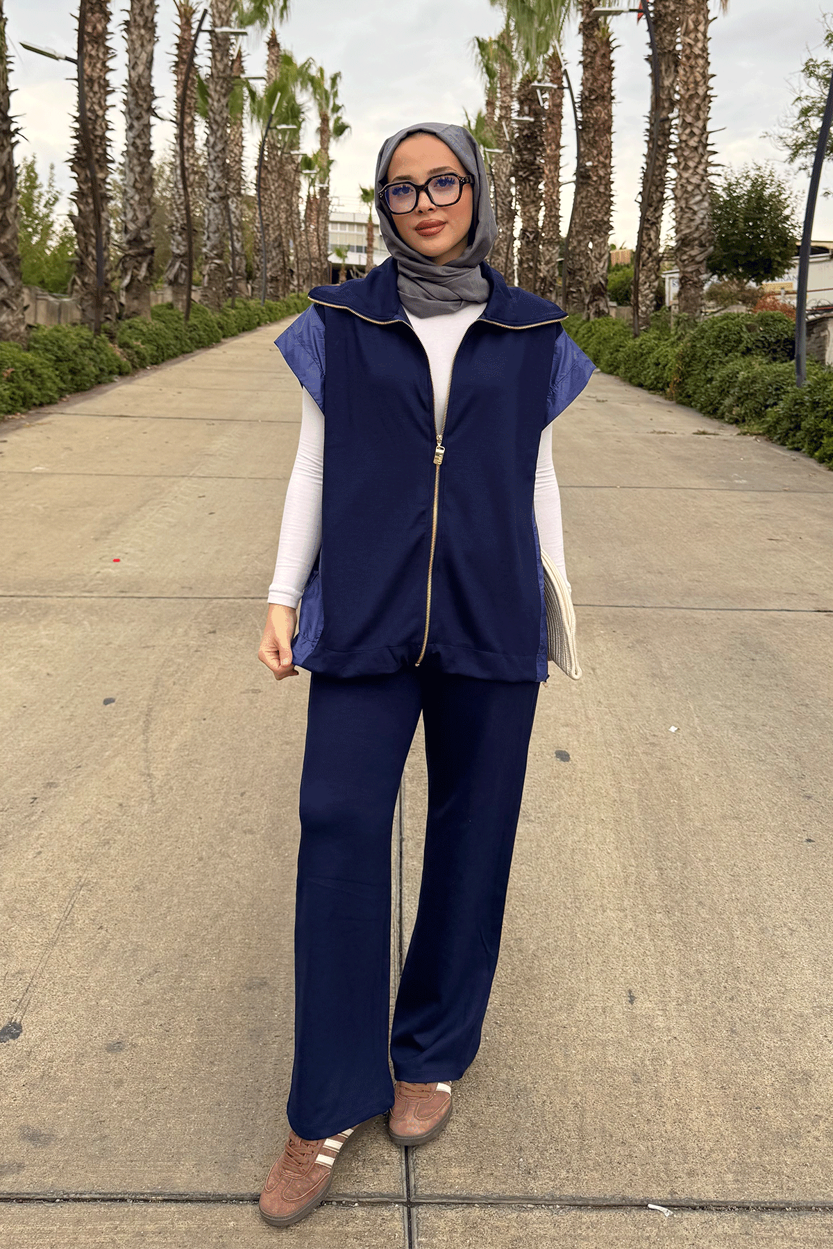 GARNİ DETAYLI YELEK TAKIM 44-3063 - LACİVERT