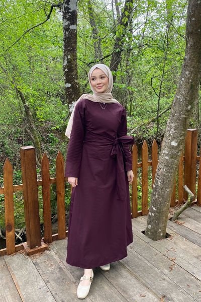 BAGLAMALI ELBİSE 31-2255 - BORDO