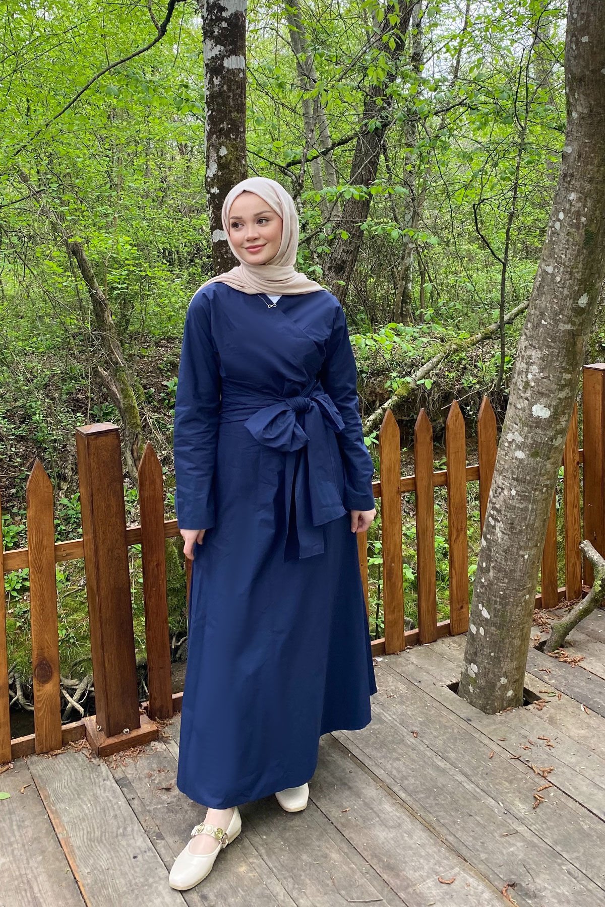 BAGLAMALI ELBİSE 31-2255 - LACİVERT