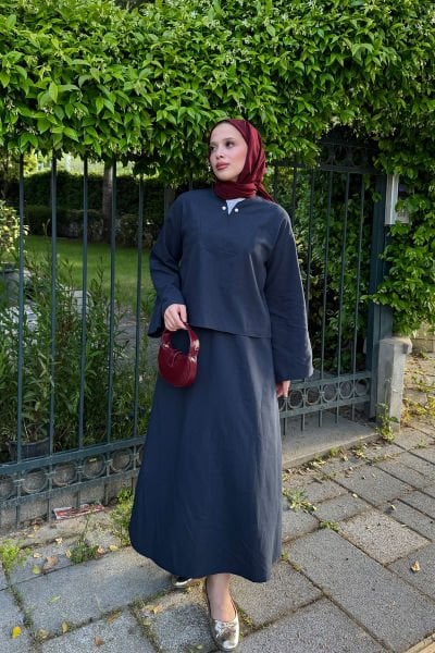 YAKA BROŞLU TAKIM 31-3317 - LACİVERT