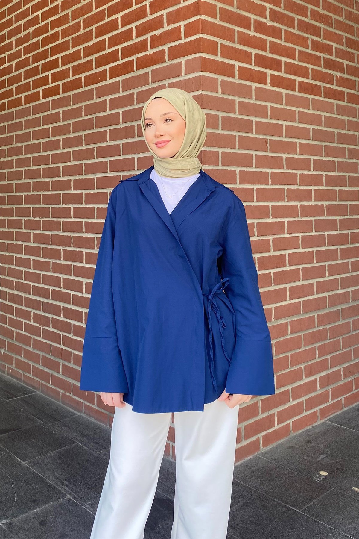 BAGLAMALI GÖMLEK 31-2265 - LACİVERT