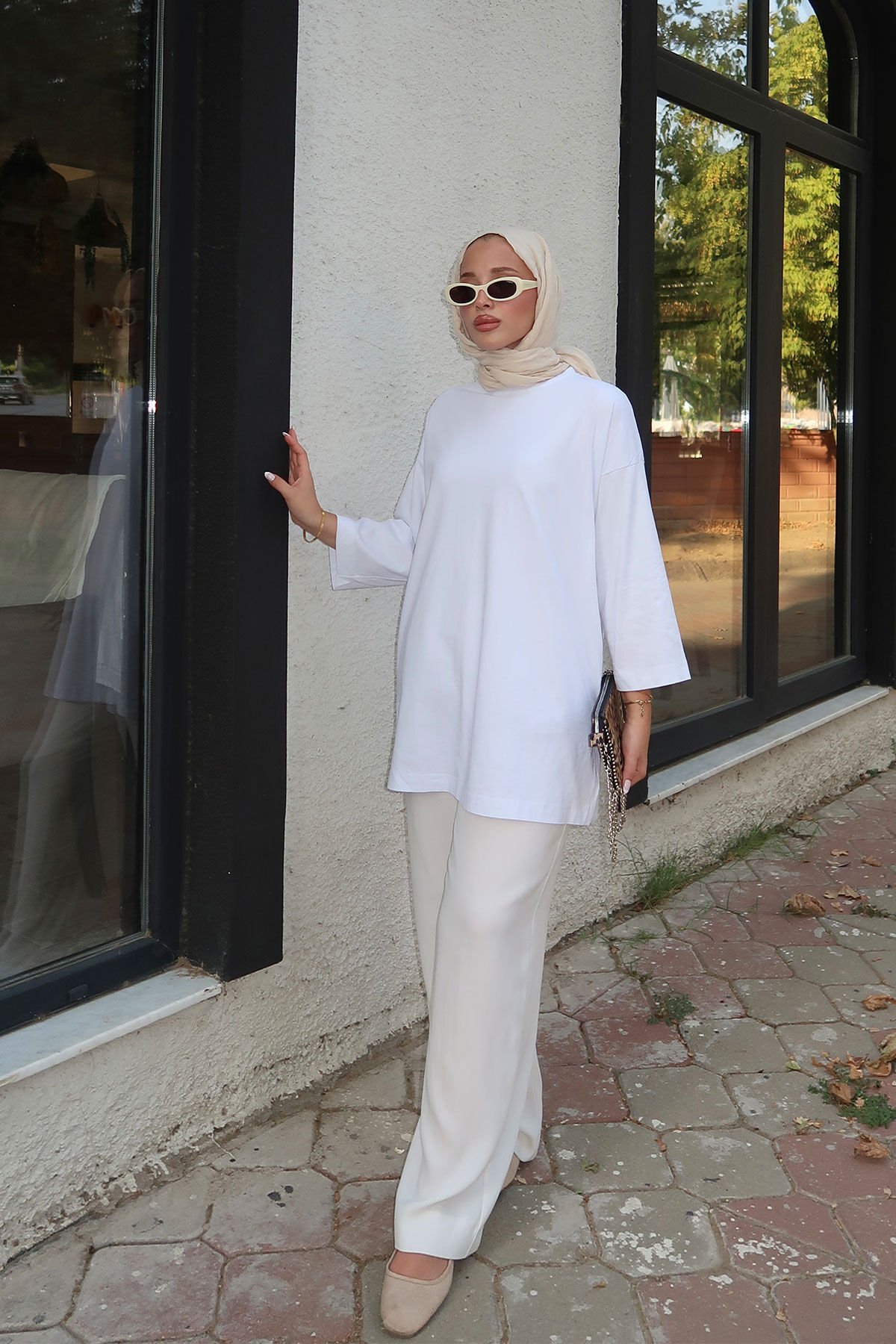 Basıc  T-shirt 4-6694- BEYAZ