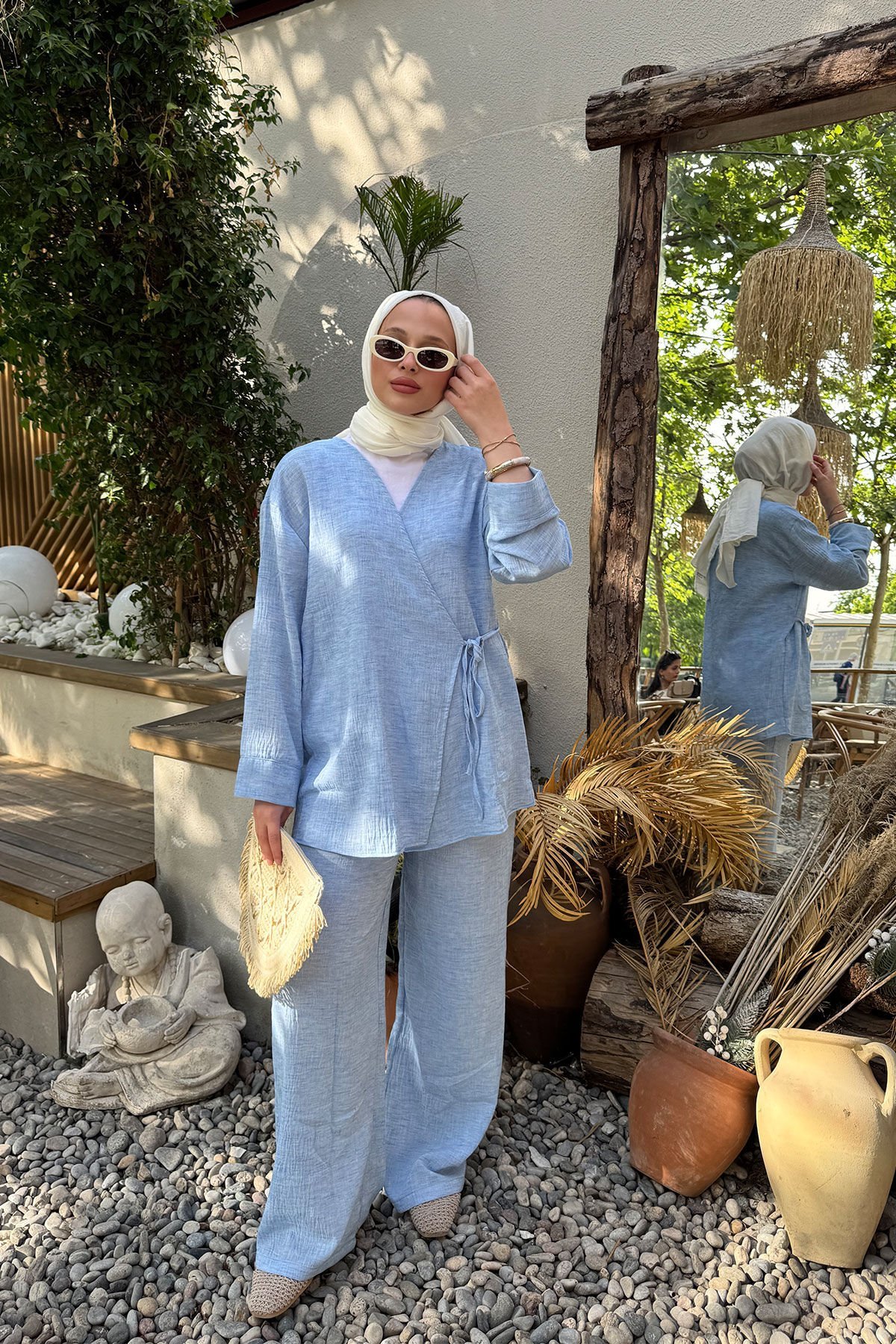 YANDAN BAGLAMALI KETEN TAKIM 9-51852 - MAVİ