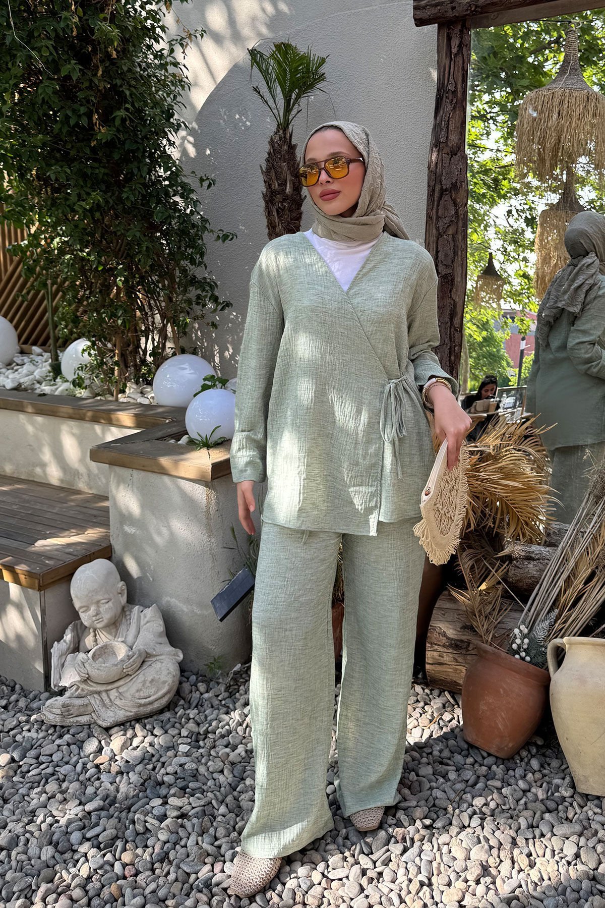 YANDAN BAGLAMALI KETEN TAKIM 9-51852 - HAKİ YEŞİL