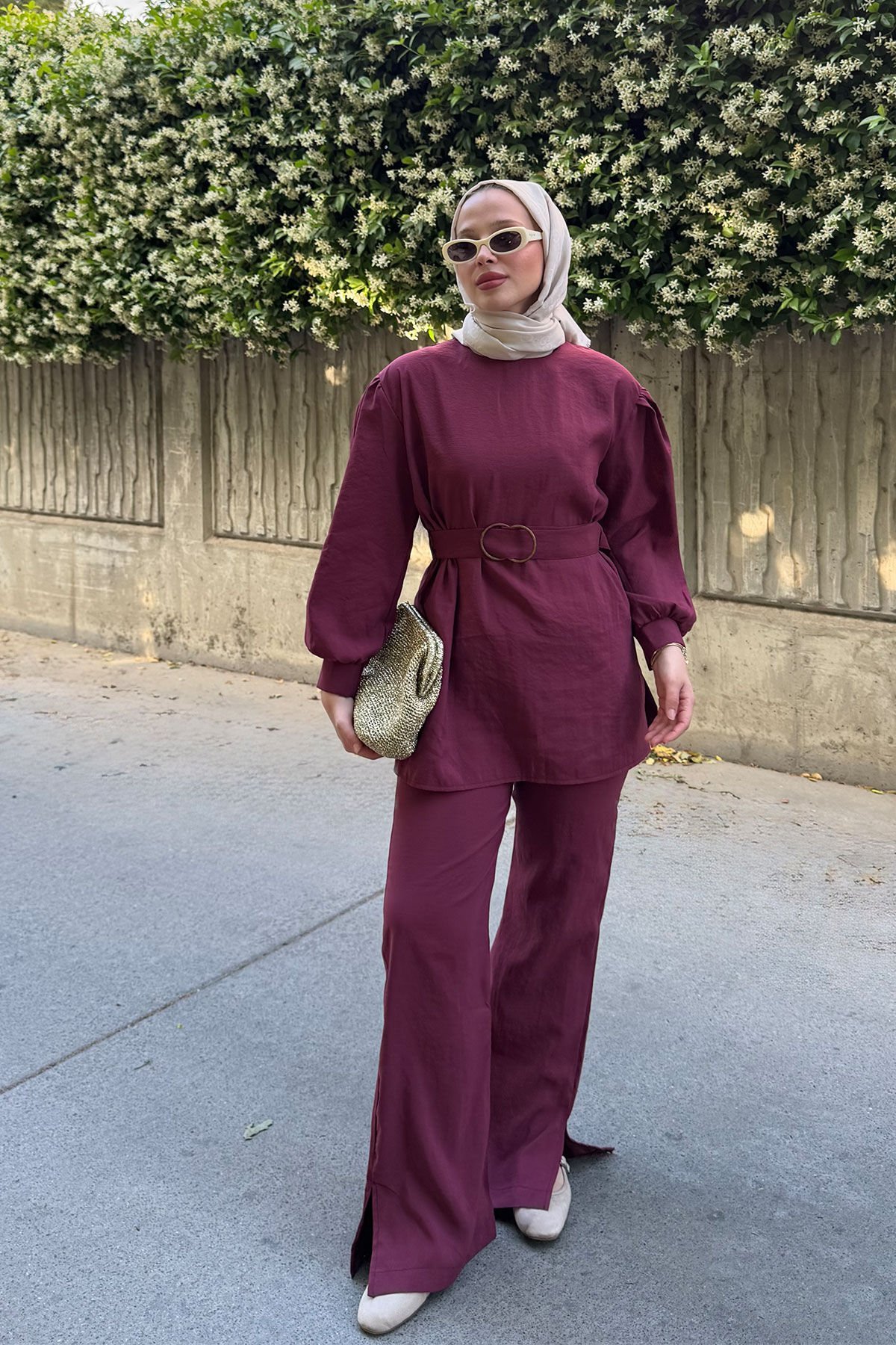 KEMERLİ MODAL TAKIM 31-3332 - BORDO