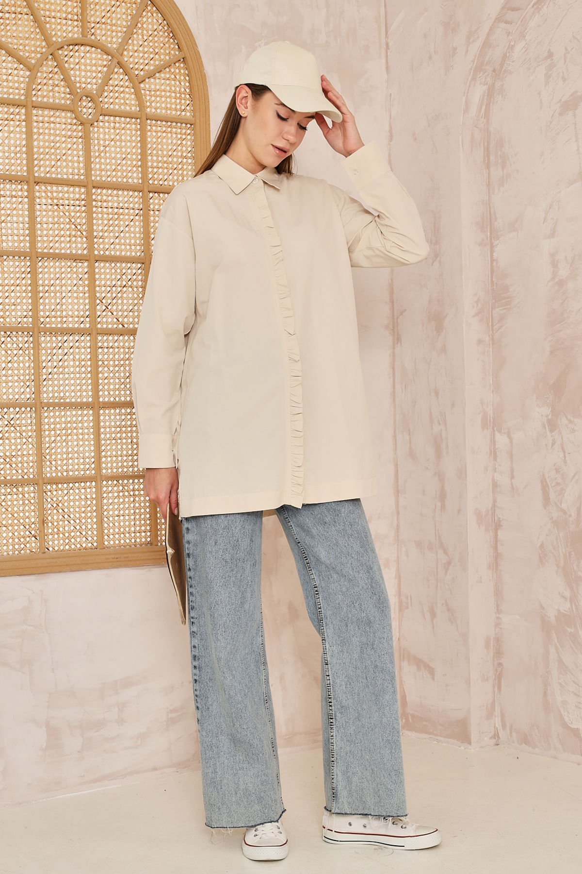 Pat Detaylı Gömlek 4-6698 - VİZON