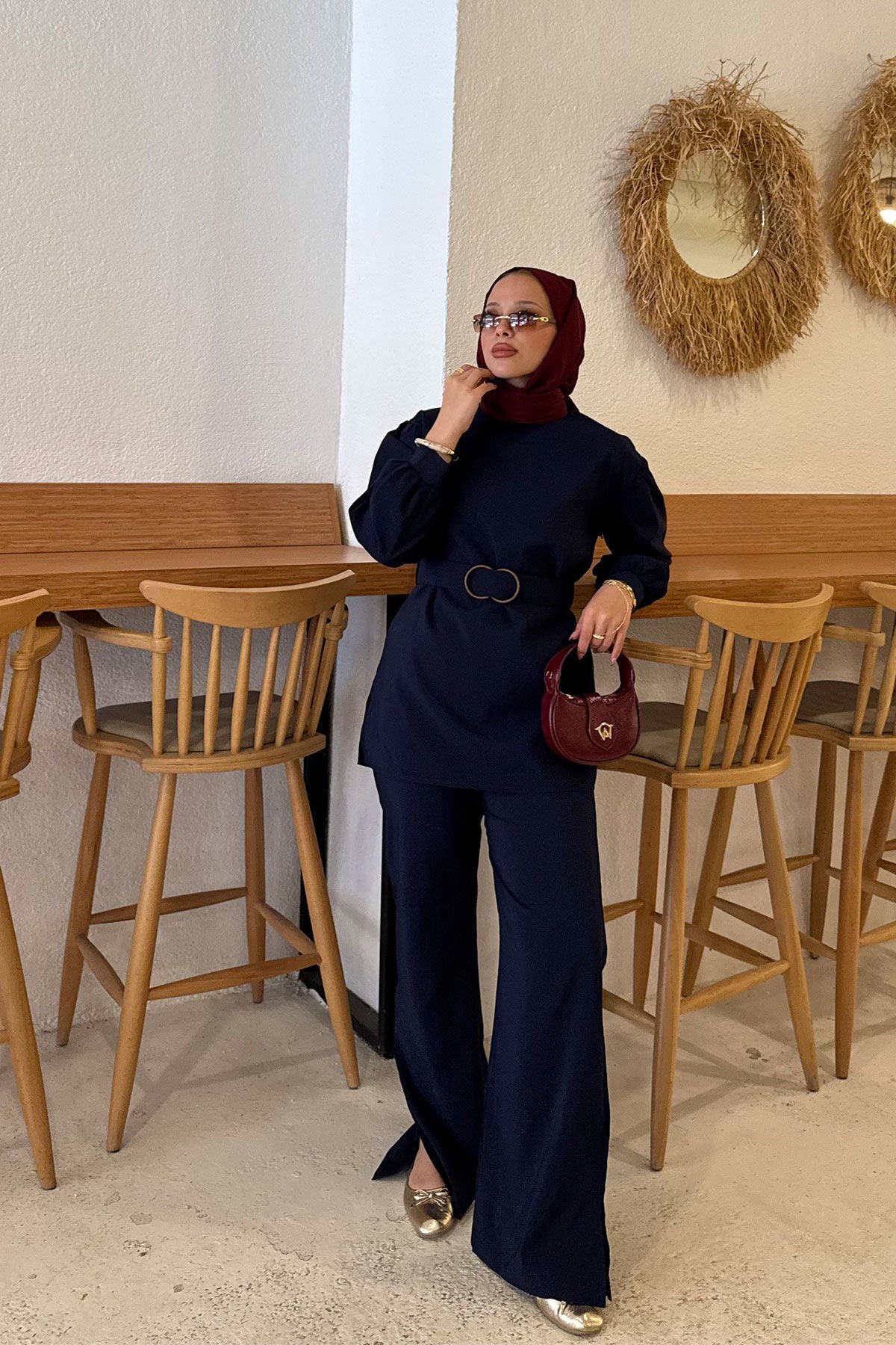 KEMERLİ MODAL TAKIM 31-3332 - LACİVERT