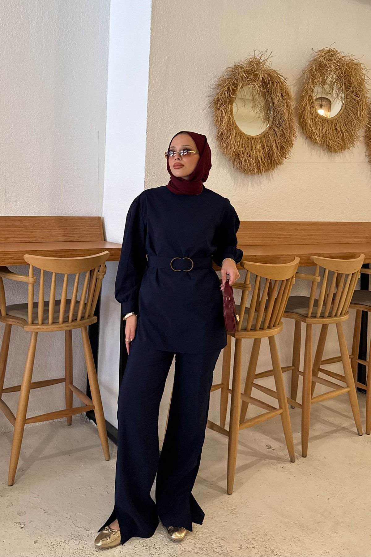 KEMERLİ MODAL TAKIM 31-3332 - LACİVERT