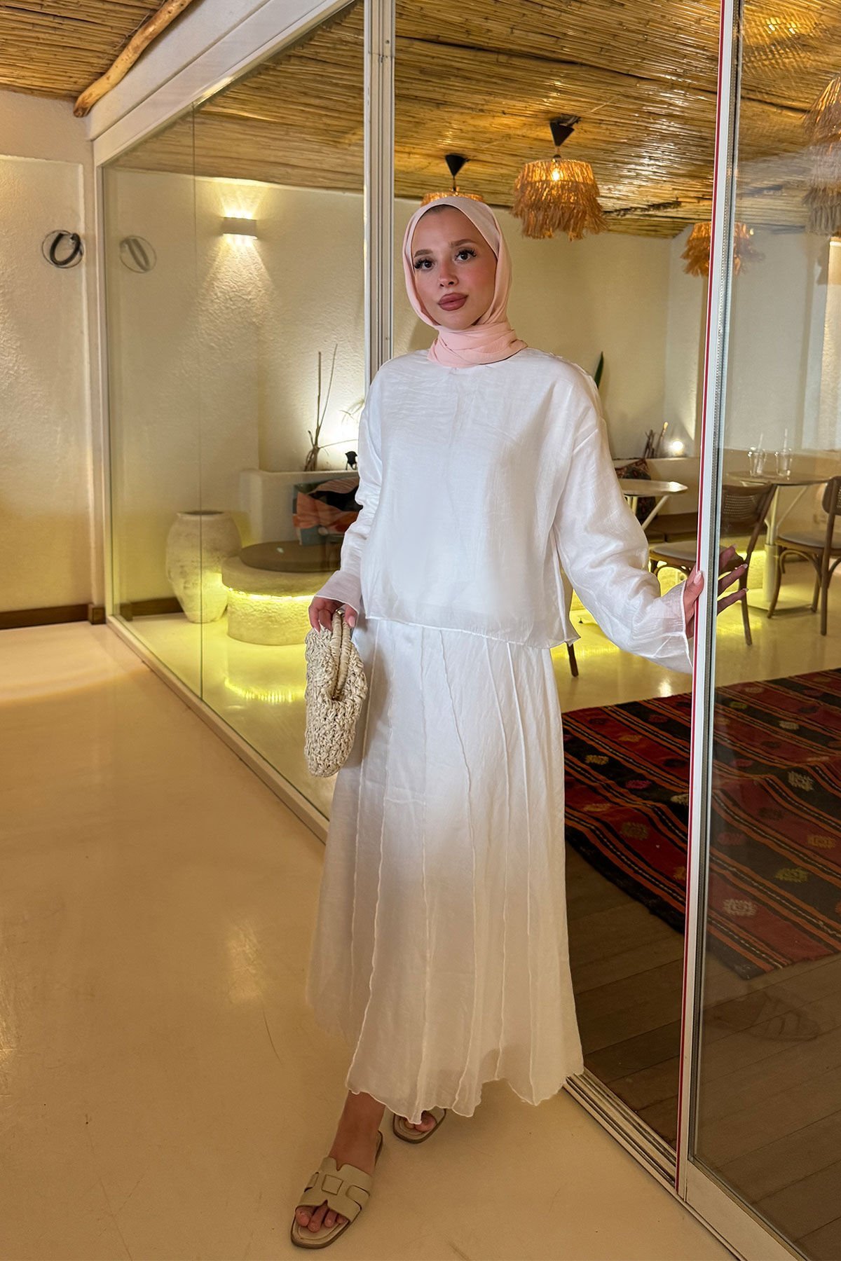 TÜL MODAL TAKIM 31-3347 - BEYAZ