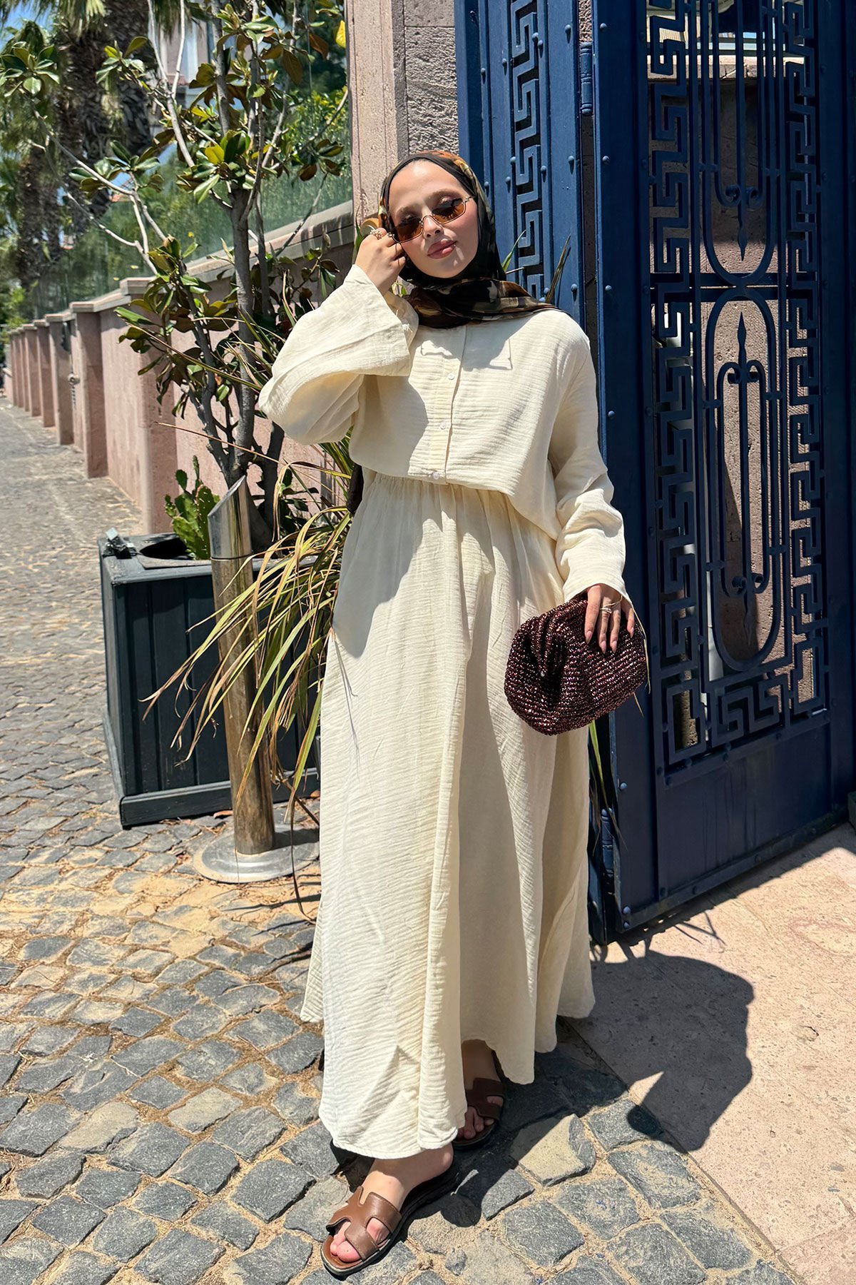 MÜSLİN ETEKLİ TAKIM 9-51862 - BEJ