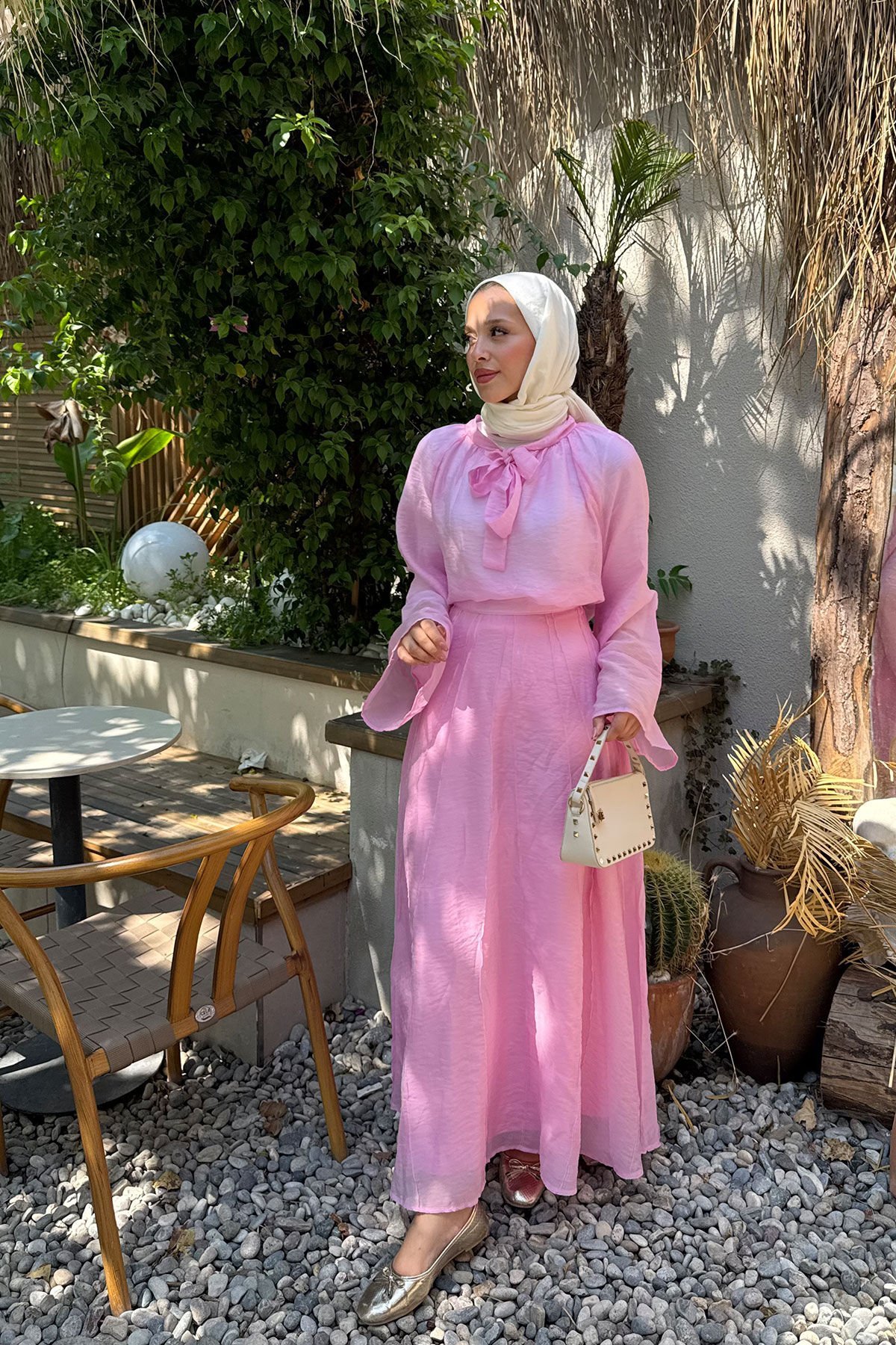 İNCE MÜSLİN ETEKLİ TAKIM 9-51861 - PUDRA