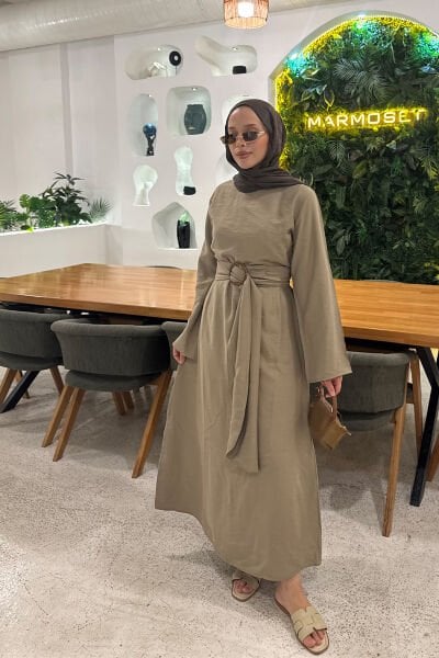 TOKALI ELBİSE 9-51530 - HAKİ YEŞİL