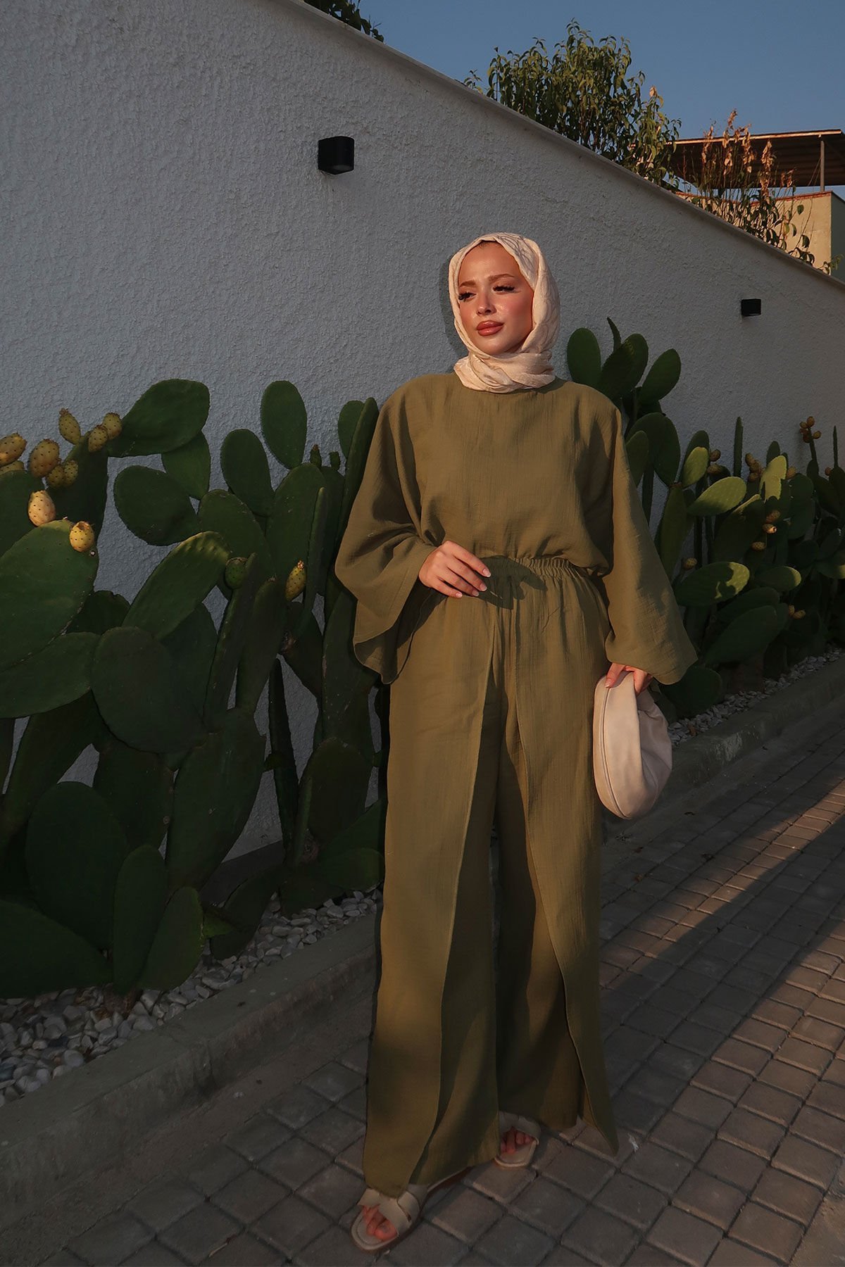 MÜSLİN PANTOLONLU TAKIM 9-51881 - HAKİ YEŞİL