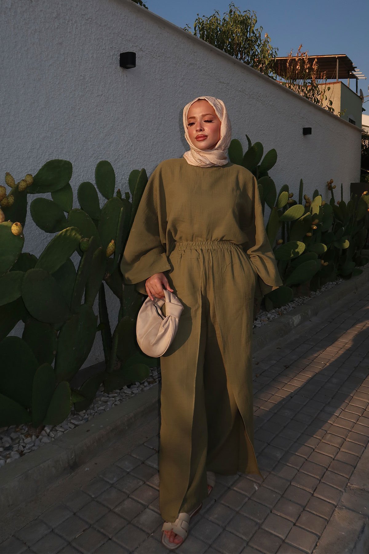 MÜSLİN PANTOLONLU TAKIM 9-51881 - HAKİ YEŞİL