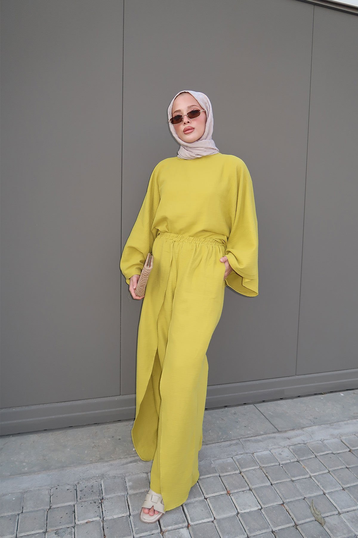 MÜSLİN PANTOLONLU TAKIM 9-51881 - OLİVE