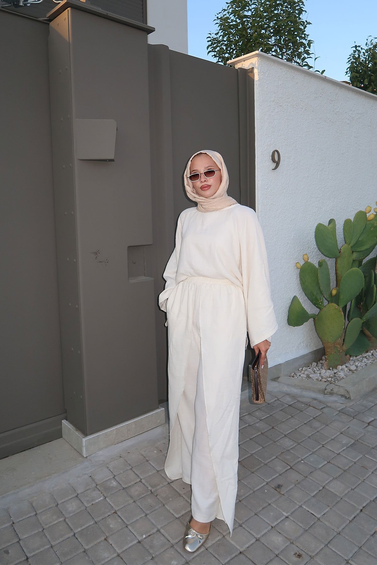 MÜSLİN PANTOLONLU TAKIM 9-51881 - BEJ