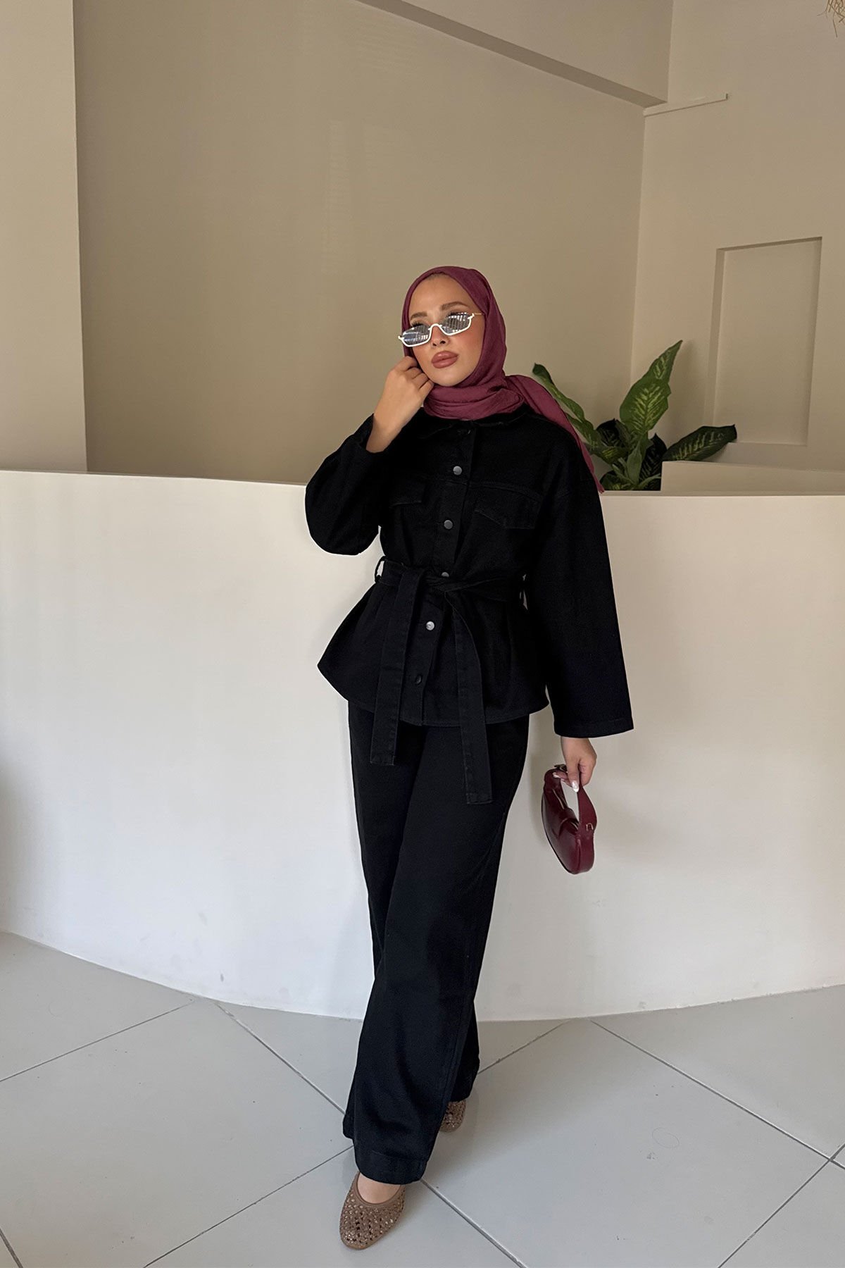 CEPLİ KOT TAKIM 9-52808 - SİYAH