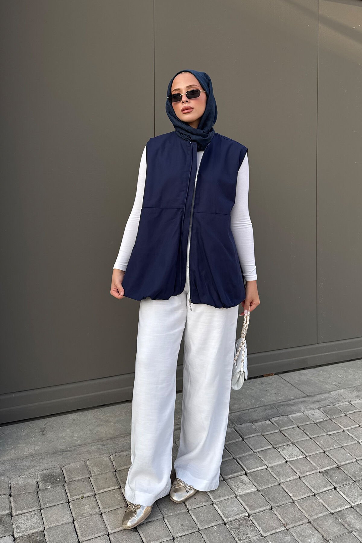 GABARDİN ASTARLI YELEK 9-52902 - LACİVERT