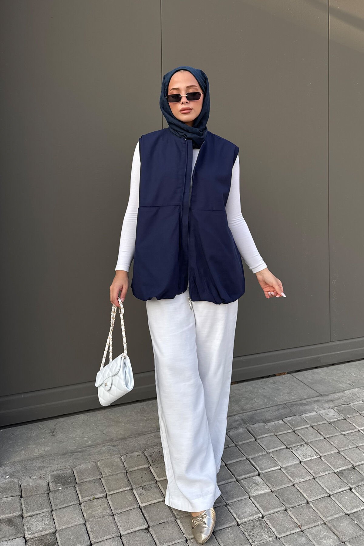 GABARDİN ASTARLI YELEK 9-52902 - LACİVERT