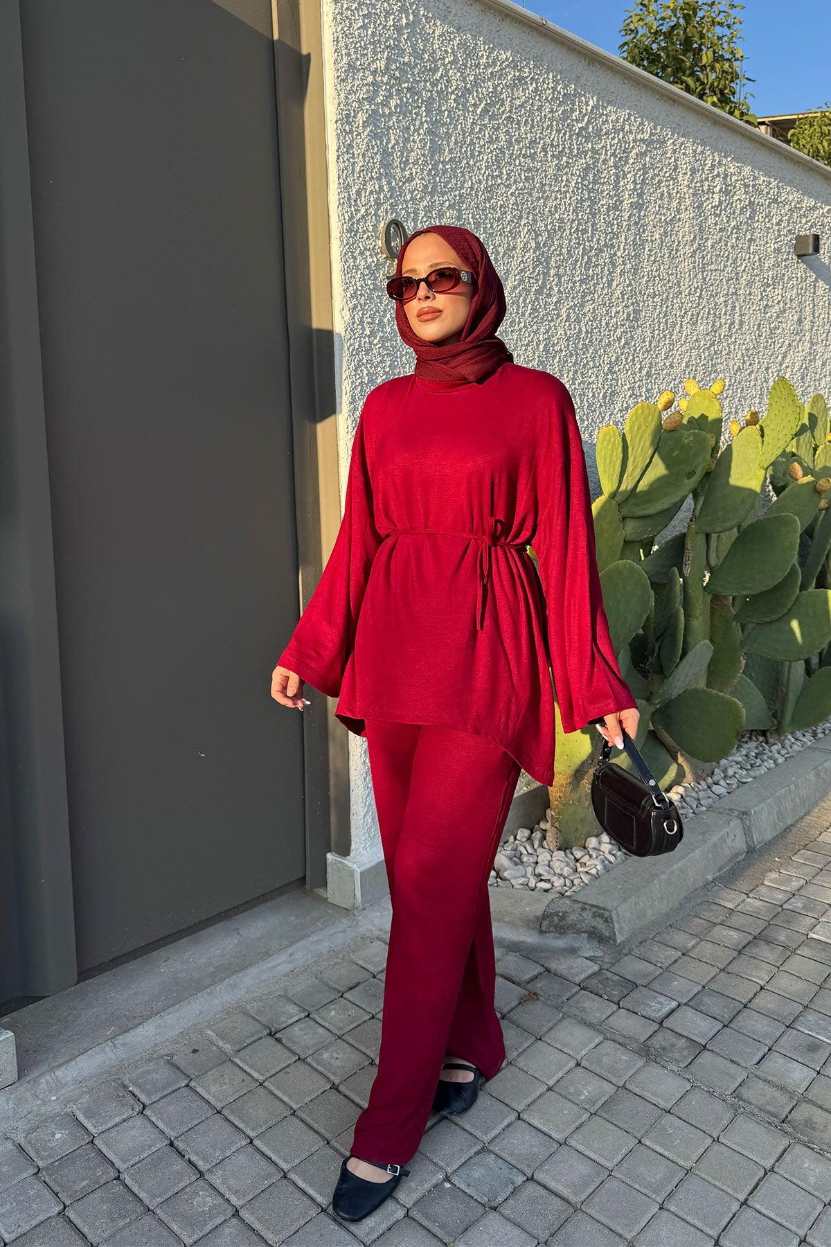 KEMERLİ OYŞO TAKIM 9-52810 - BORDO