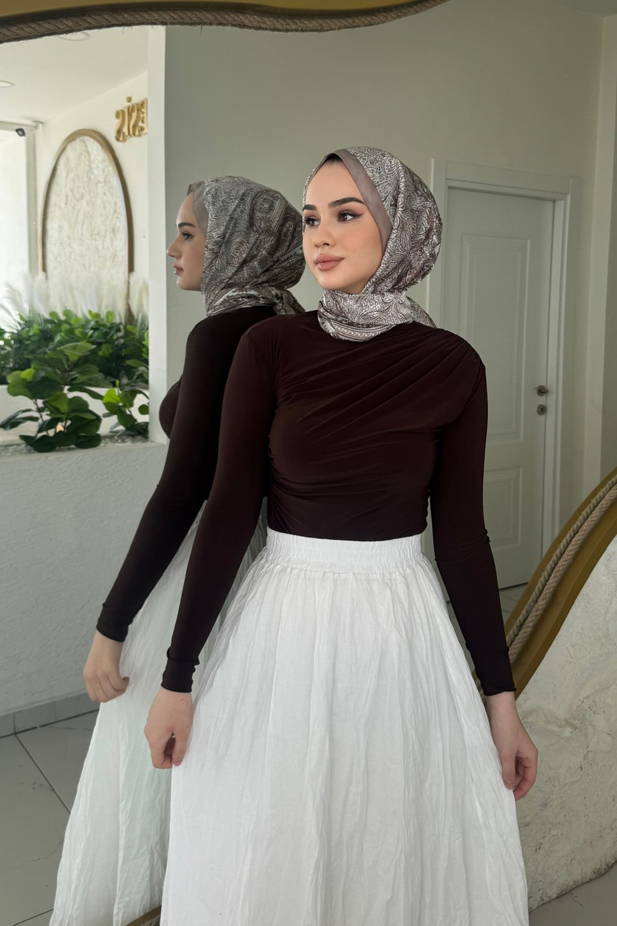 Büzgülü Body 31-3108 - KAHVERENGİ