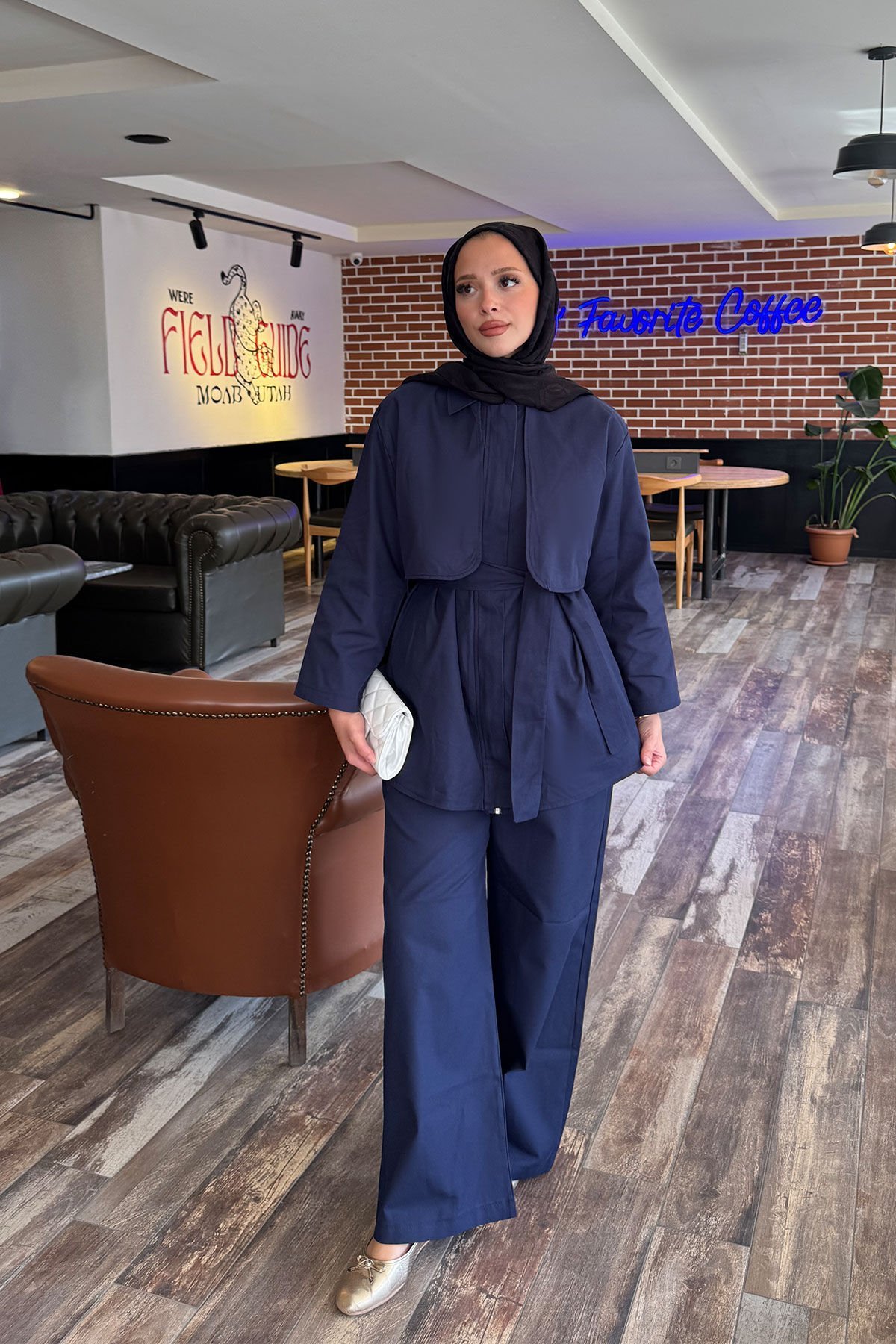 PELERİNLİ GABARDİN TAKIM 9-52812 - LACİVERT